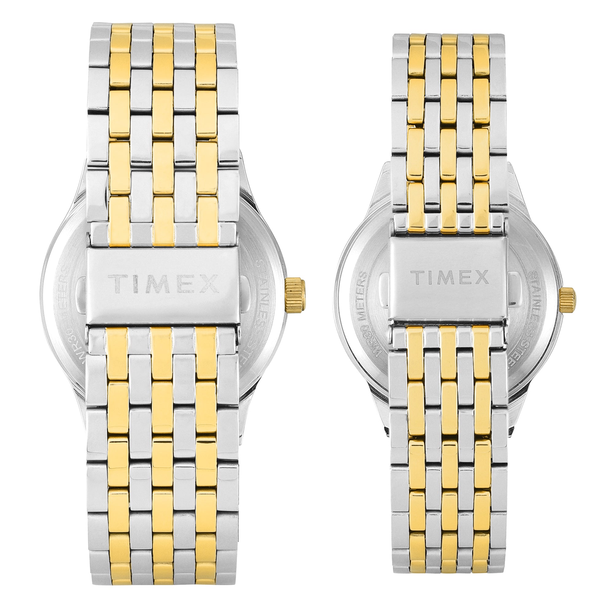 TIMEX Trendline Silver Round Dial Analog Pair's Watch - TW00PR350