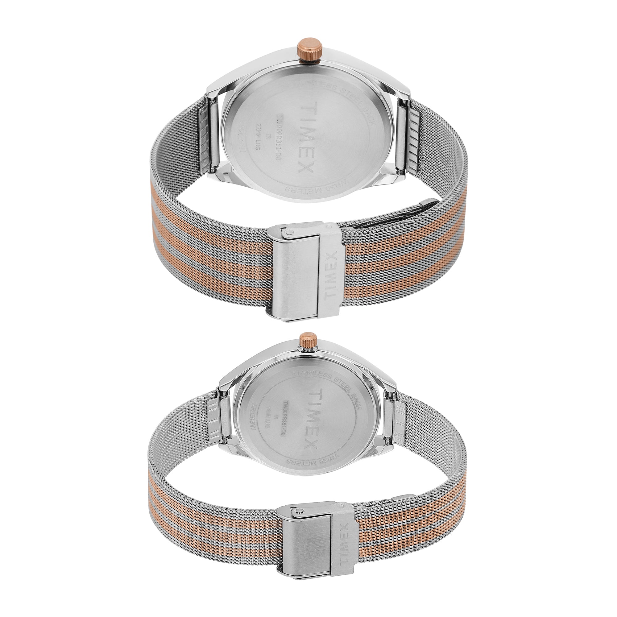 TIMEX Trendline Black Round Dial Analog Pair's Watch - TW00PR351