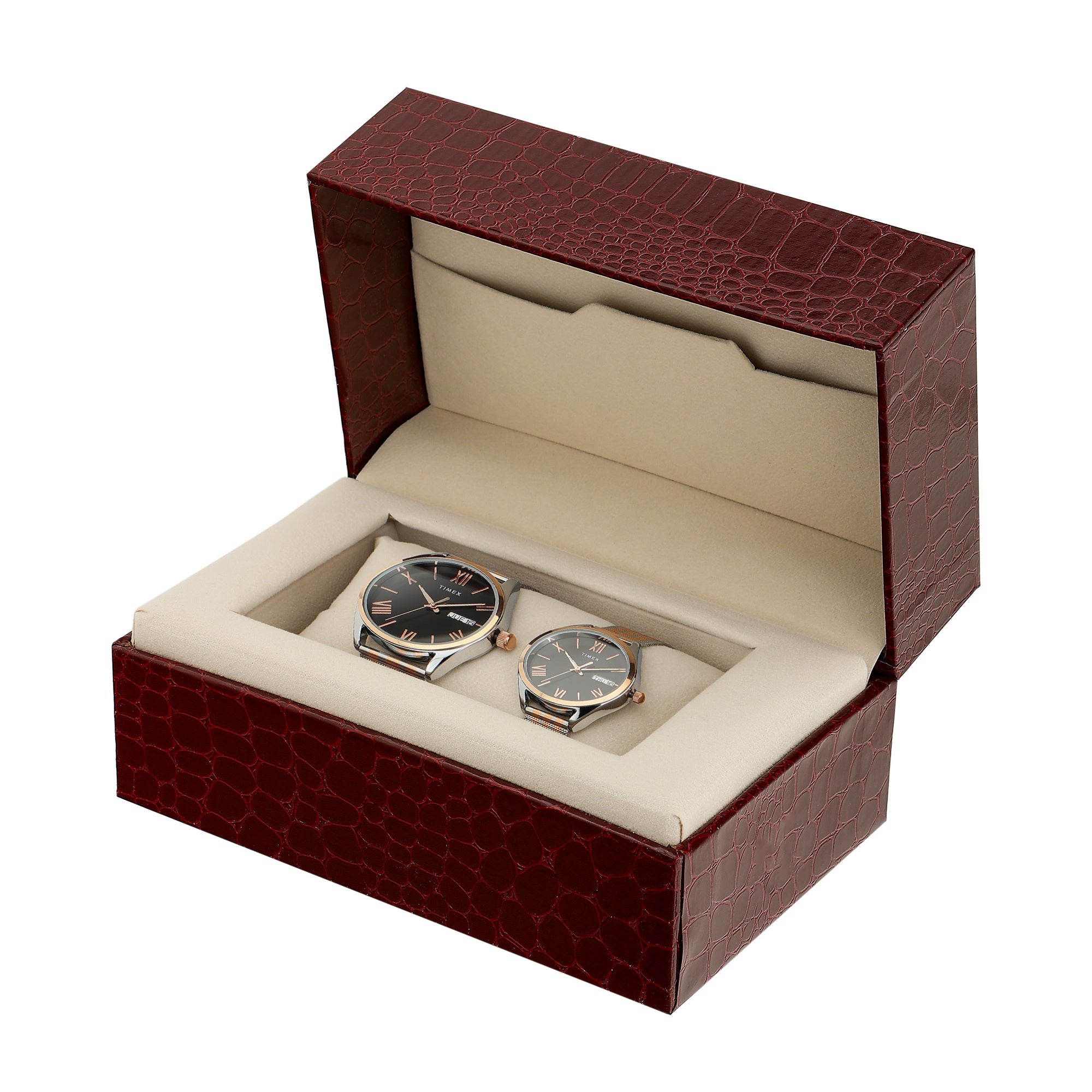 TIMEX Trendline Black Round Dial Analog Pair's Watch - TW00PR351