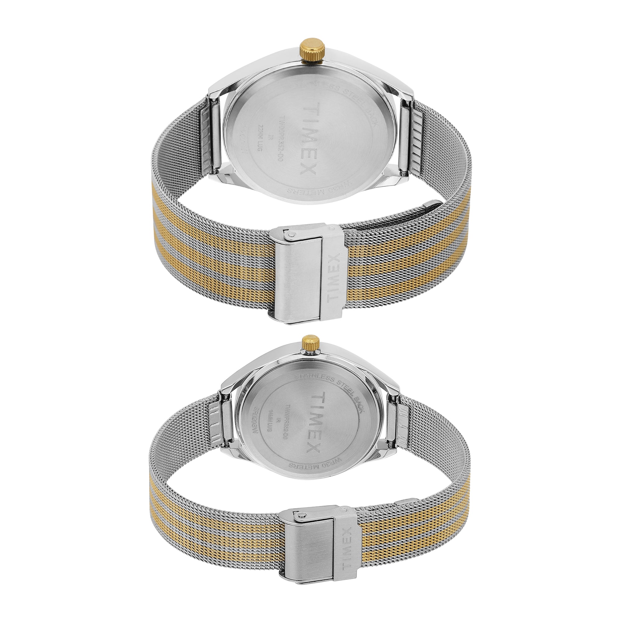 TIMEX Trendline Silver Round Dial Analog Pair's Watch - TW00PR352