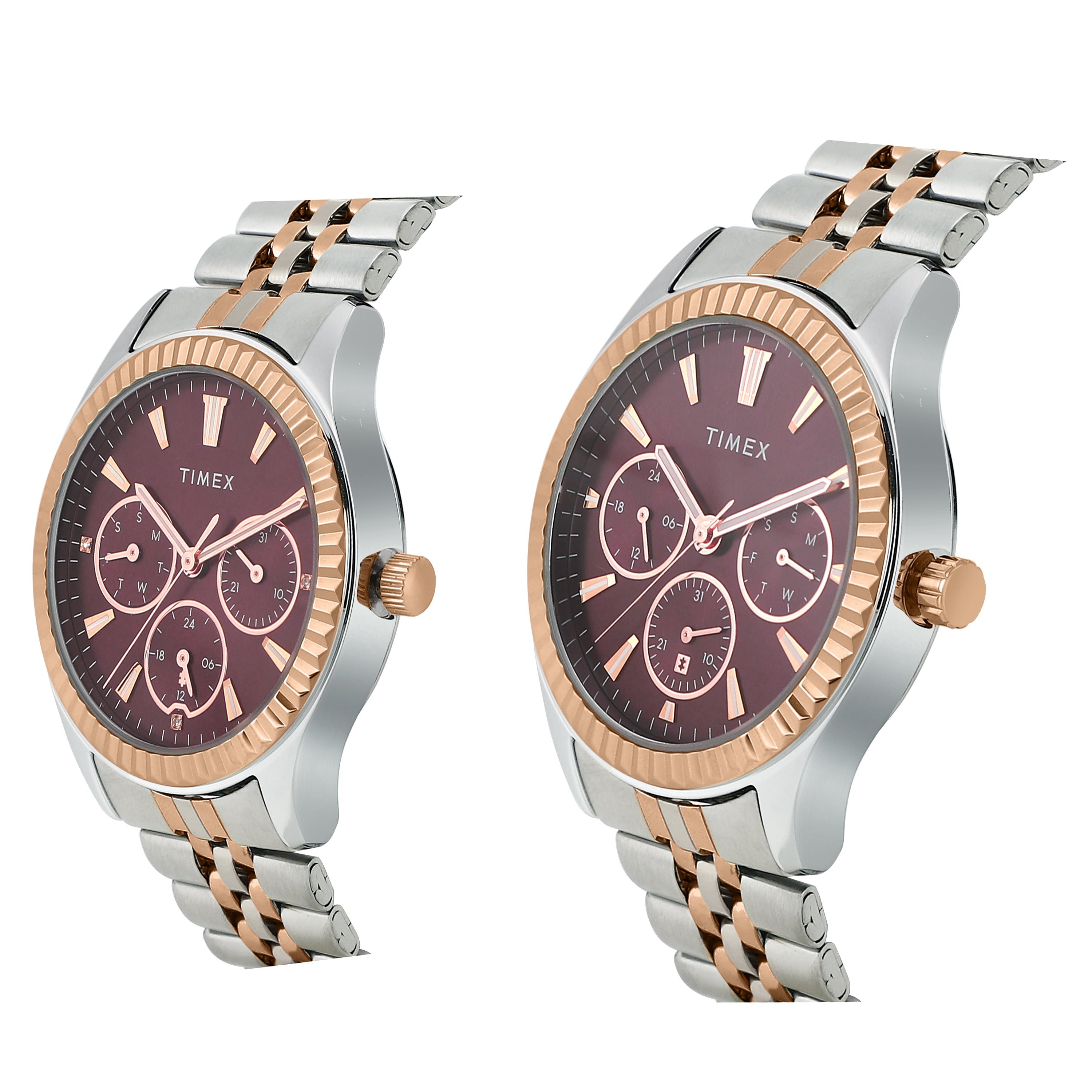 Timex Burgundy Round Dial Quartz Analog Unisex Watch