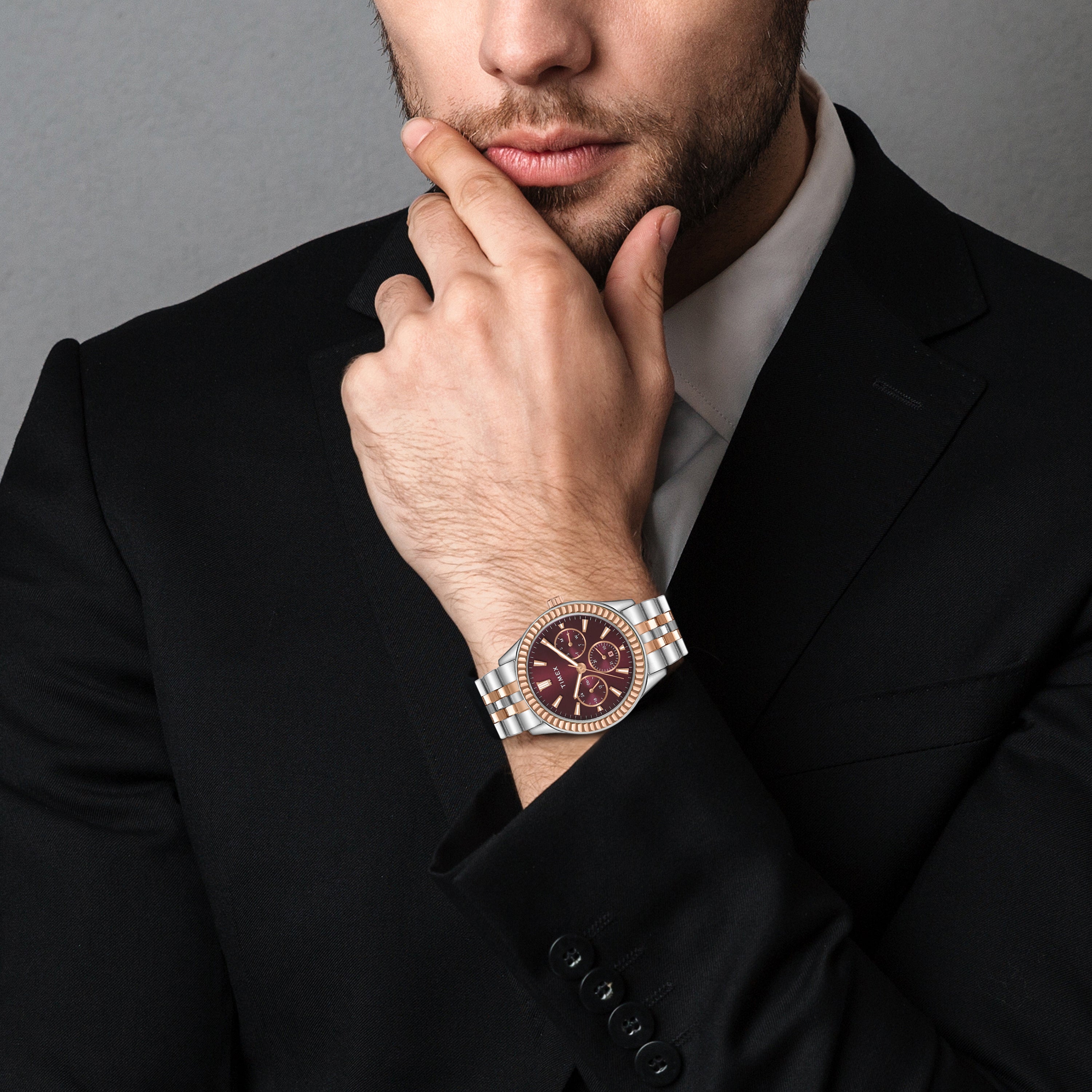 Timex Burgundy Round Dial Quartz Analog Unisex Watch