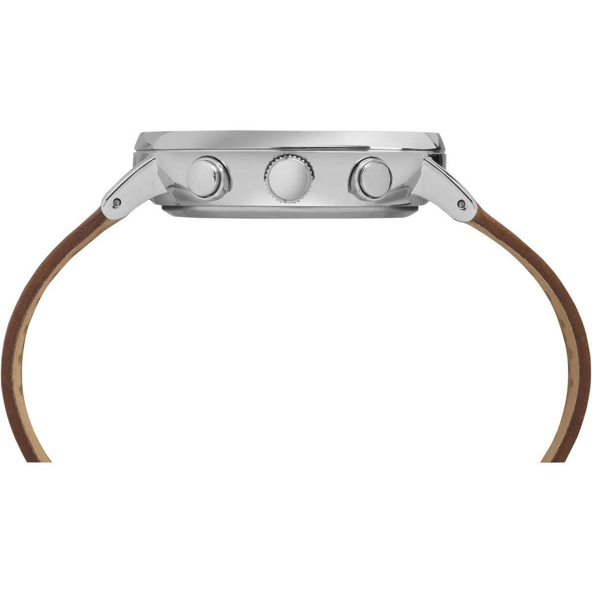 Timex Trend Leather Silver Round Dial Quartz Analog Men Watch