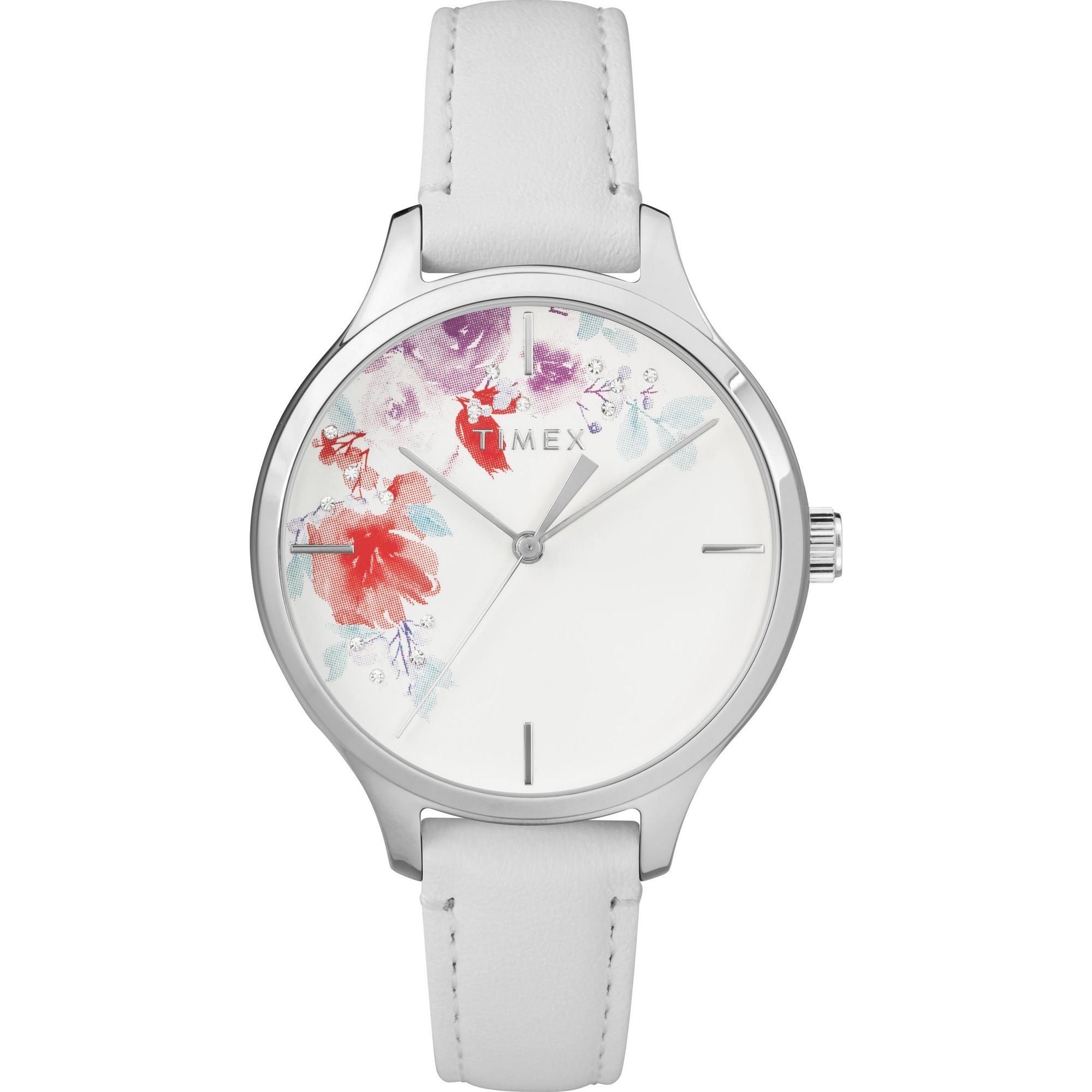 Timex Crystal Round 21mm White Dial Analog Women Watch - TW2R66800UJ Watch Timex