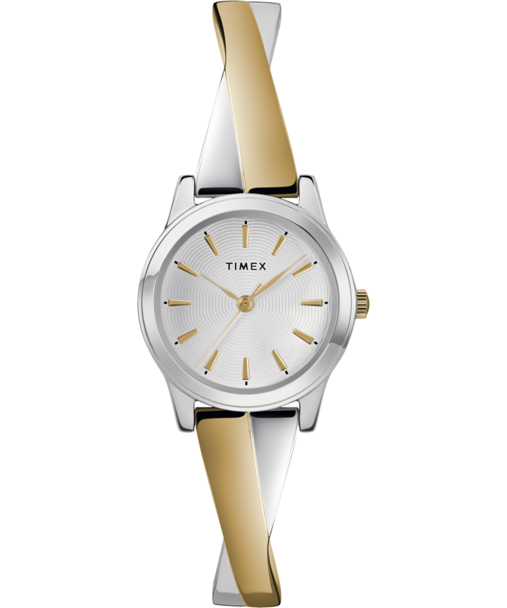 Timex Fashion Stretch Bangles Silver Round Quartz Women Watch