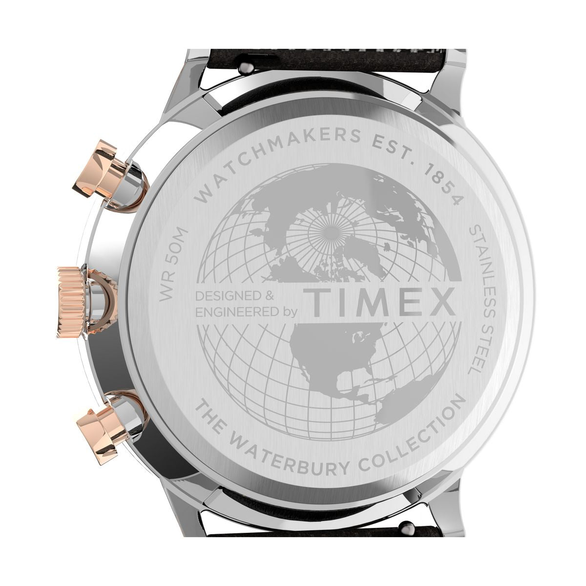 Timex Waterbury Leather Black Round Dial Quartz Analog Men Watch