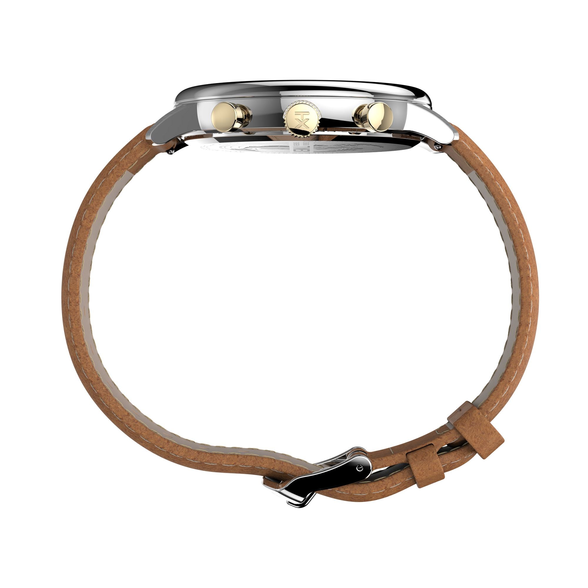 Timex Trend Leather Blue Round Dial Quartz Analog Men Watch