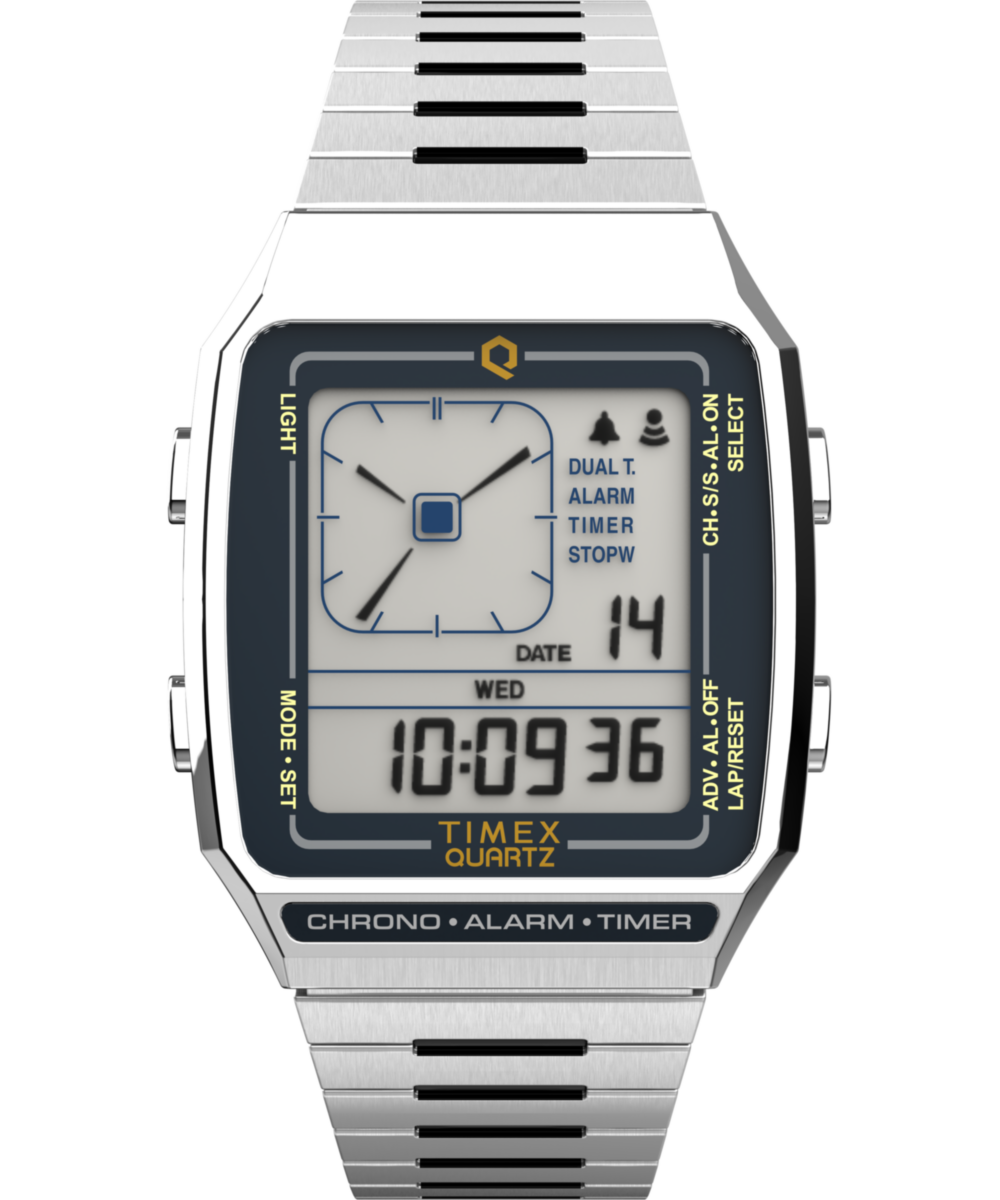 Timex Q Square 21mm Silver Dial Digital Men Watch - TW2U72400U9 Watch Timex