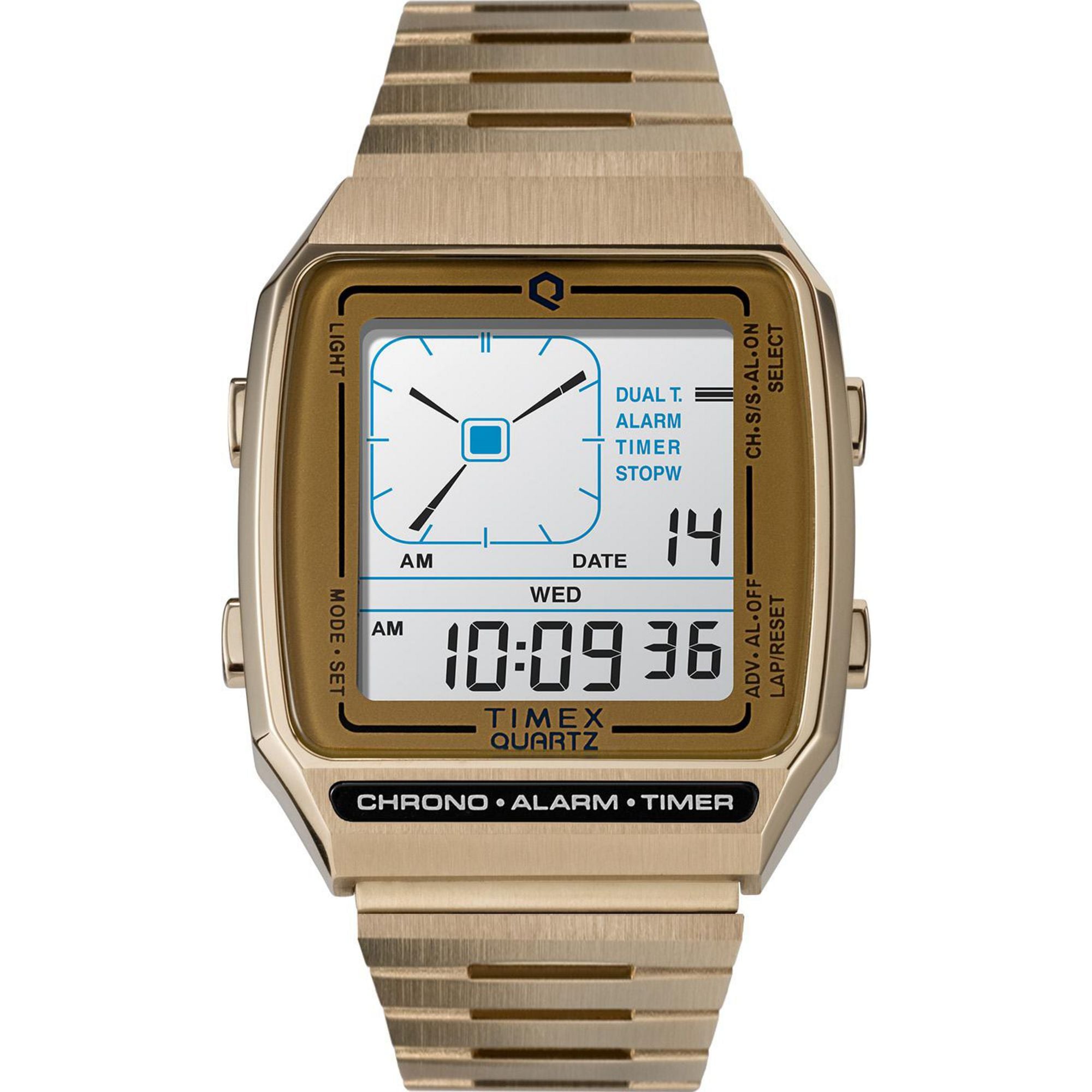 Timex Orologio Uomo Digitale Quarzo TW5M644009J, Cassa 44mm, Cinturino In Poliuretano Nero, Retroilluminazione INDIGLO