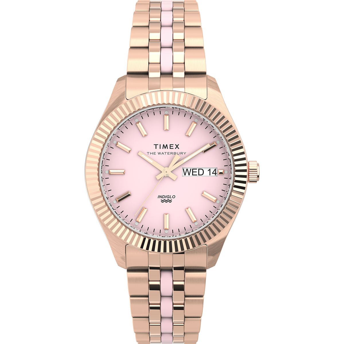 Timex Waterbury Pink Round Dial Quartz Analog Women Watch Watch Timex