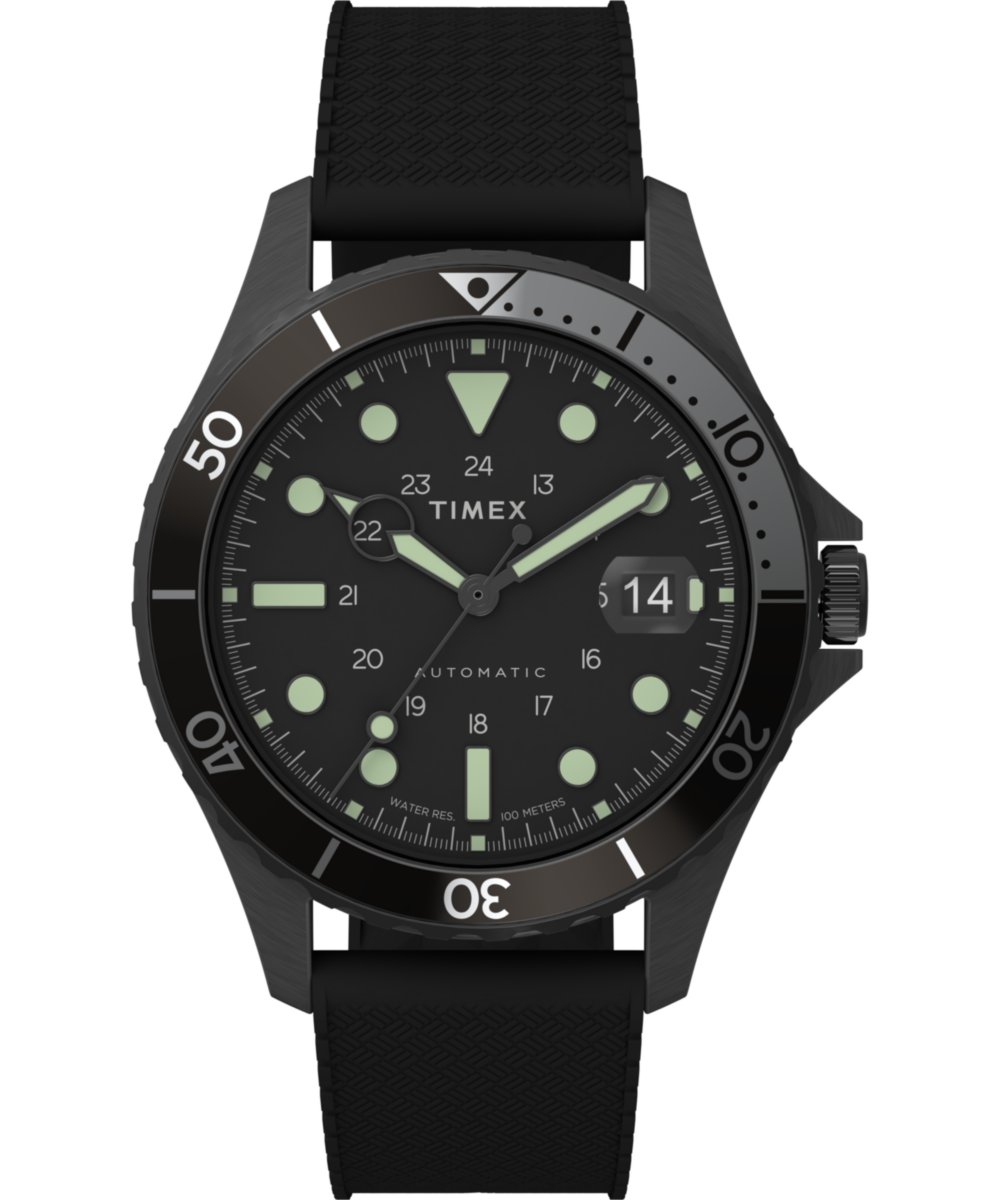 Timex Navi Round 21mm Black Dial Mechanical Automatic Men Watch - TW2U99900U9 Watch Timex