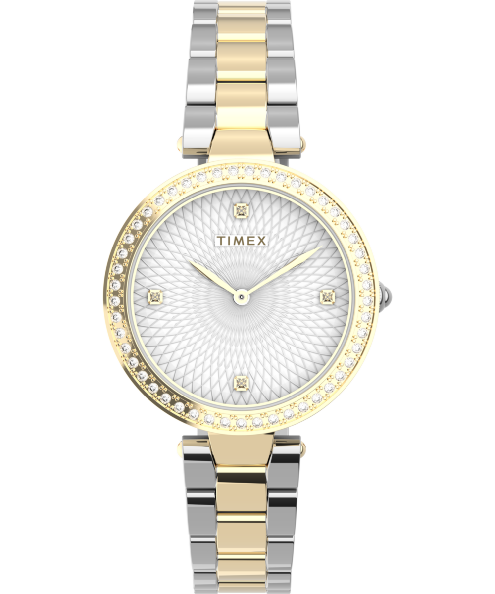 Timex Trend Round 21mm Silver Dial Analog Women Watch - TW2V24500UJ