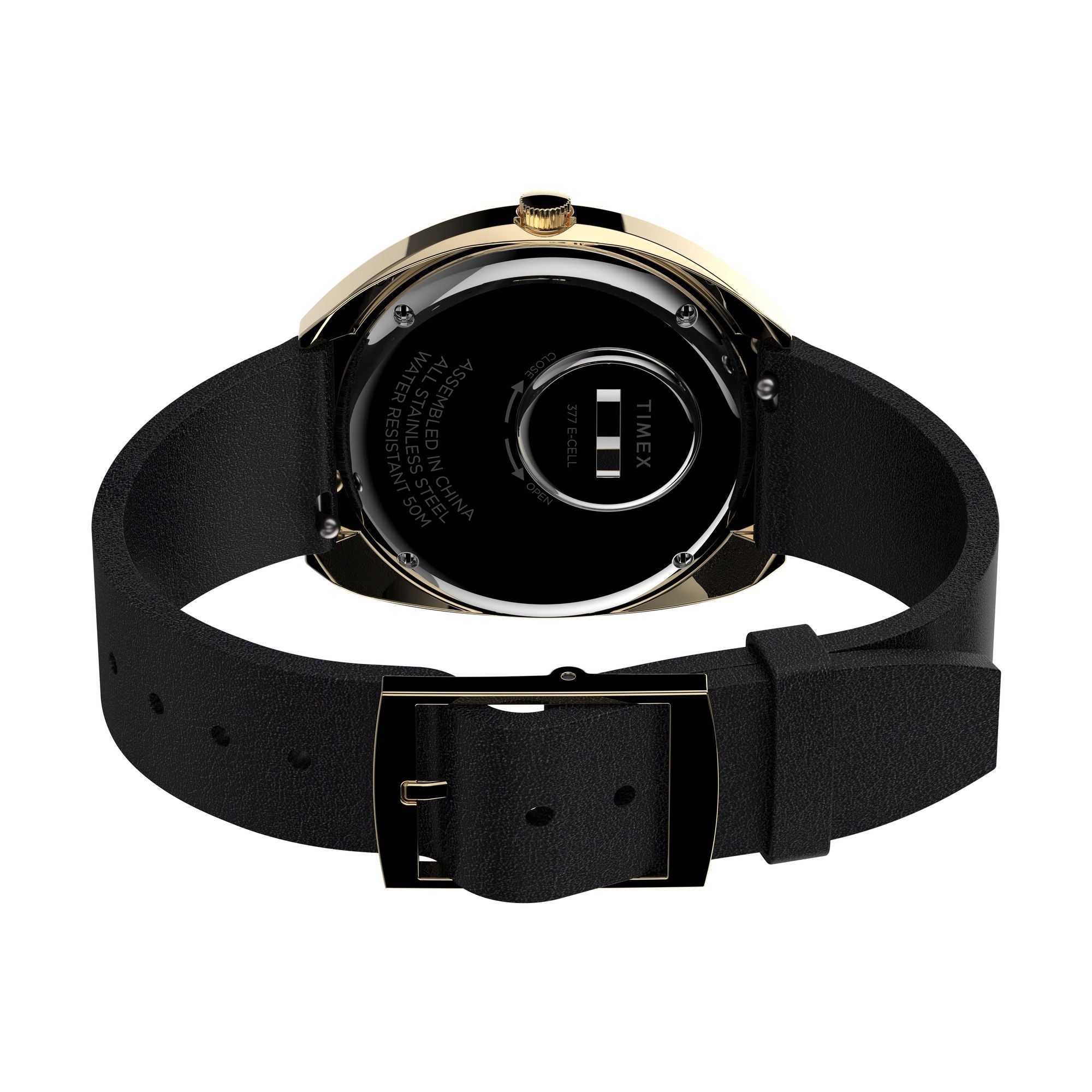 Q Timex Leather Burgundy Tonneau Dial Quartz Analog Men Watch