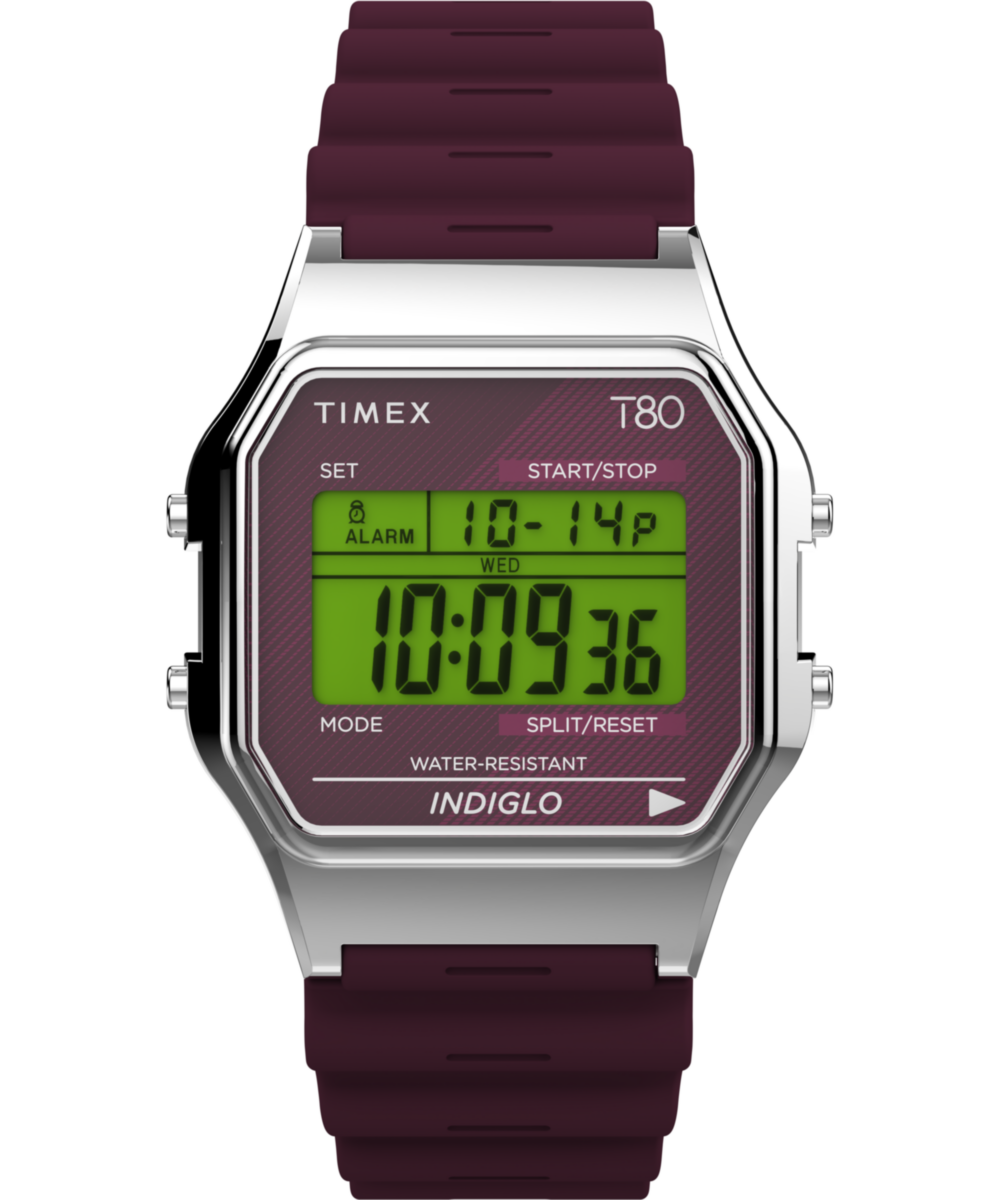 Timex 80 Square 21mm Green Dial Digital Unisex Watch - TW2V41300X8 Watch Timex