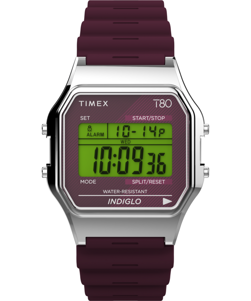 Timex 80 Square 21mm Green Dial Digital Unisex Watch - TW2V41300X8 Watch Timex