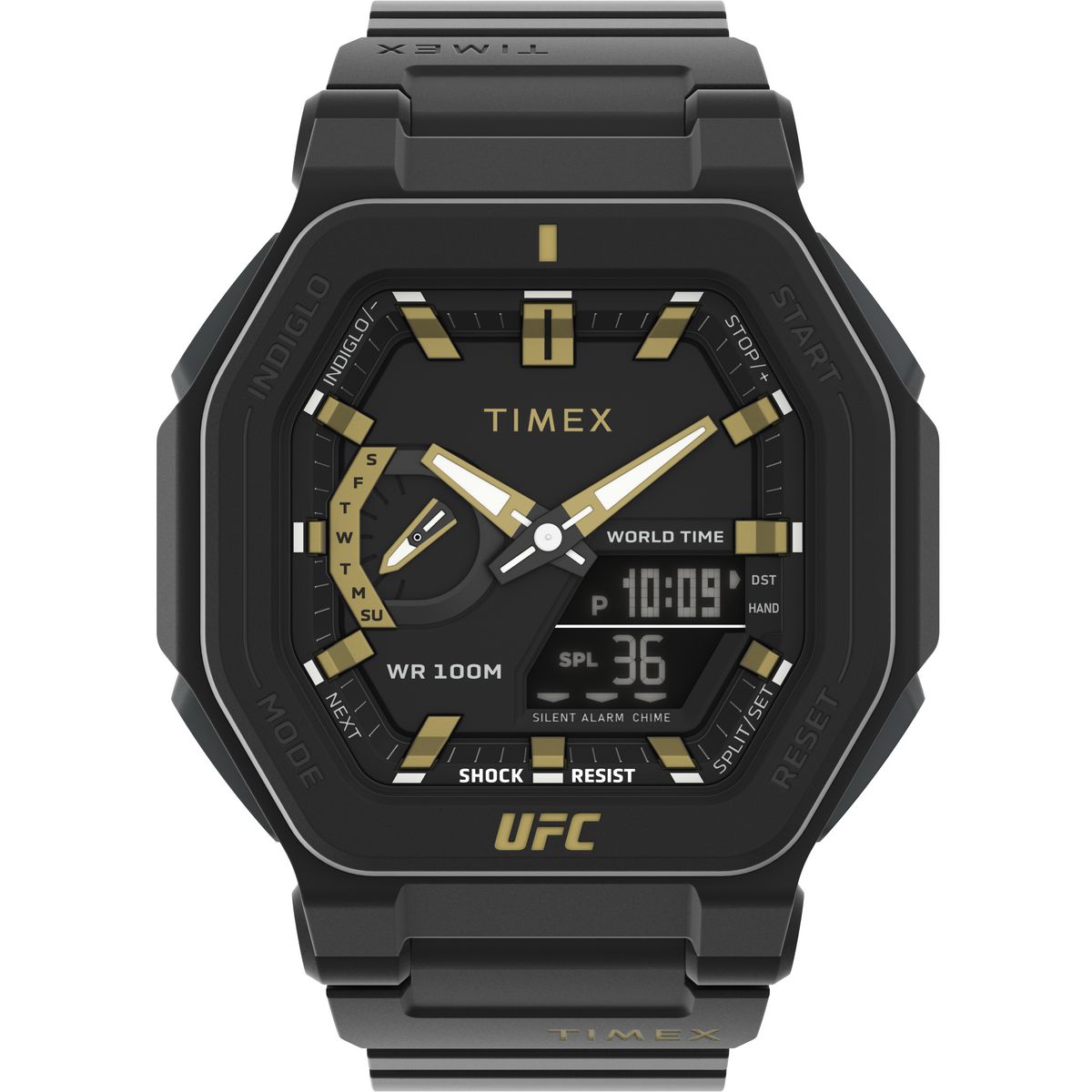 Timex UFC Octagonal 45mm Black Dial Ana-Digital Men Watch - TW2V55300X6