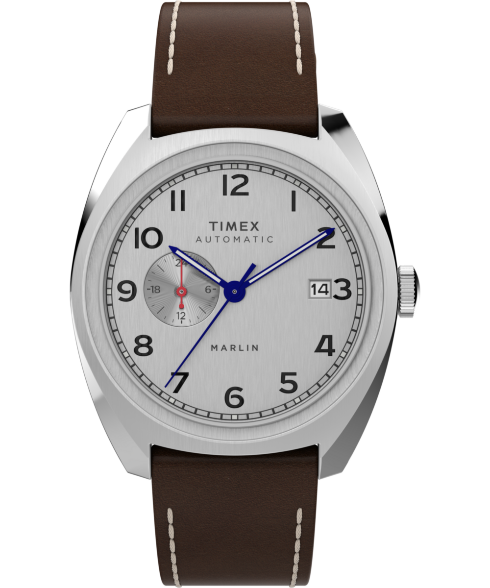 Timex Marlin Round 21mm Silver Dial Mechanical Automatic Men Watch - TW2V62000U9
