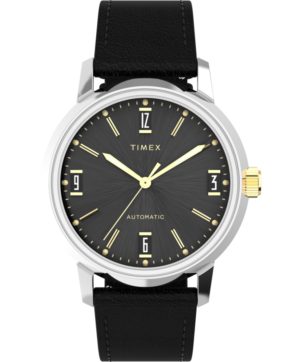Timex Marlin Round 21mm Black Dial Mechanical Automatic Men Watch - TW2W33900U9