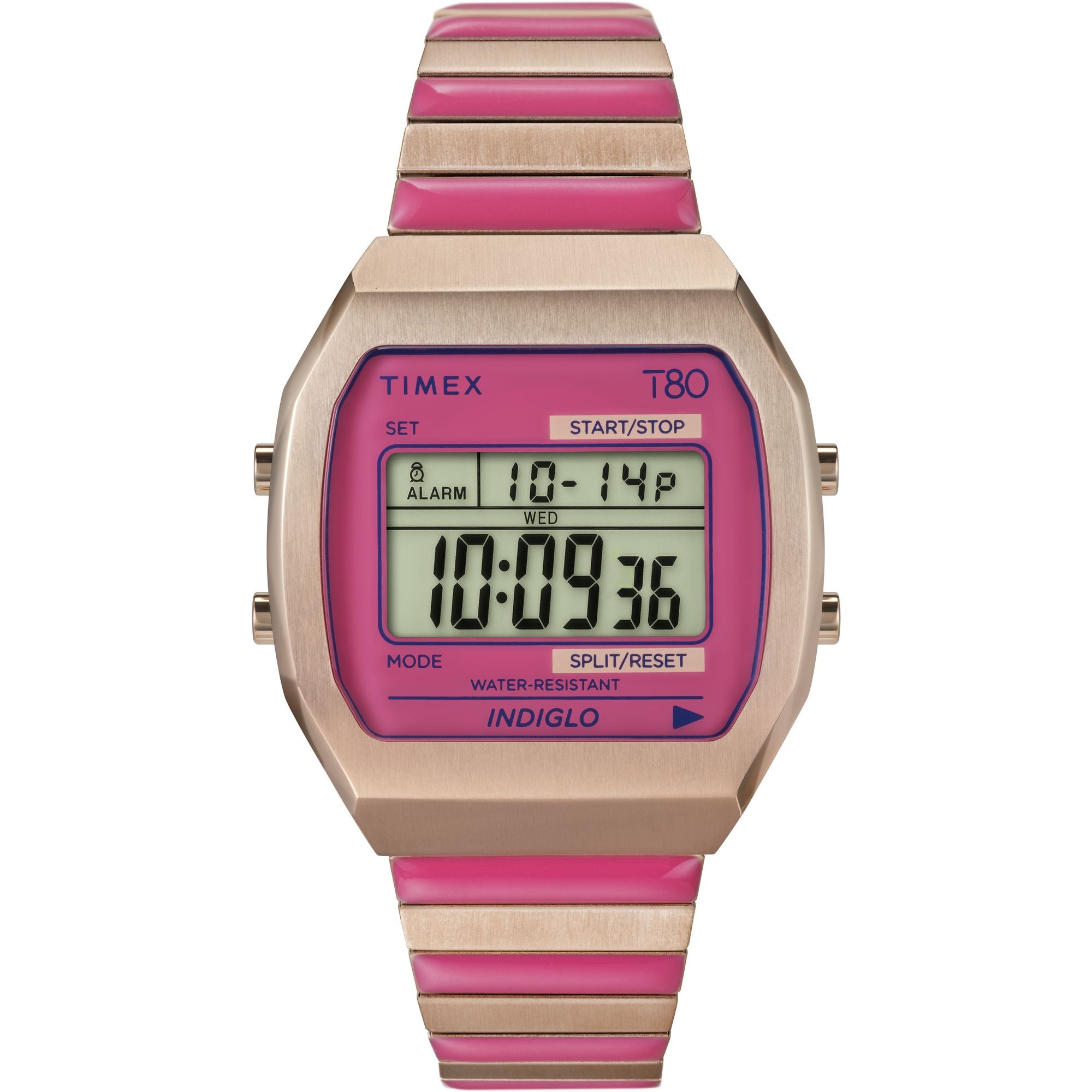 Timex 80 Square 21mm Pink Dial Digital Women Watch - TW2W41600UJ