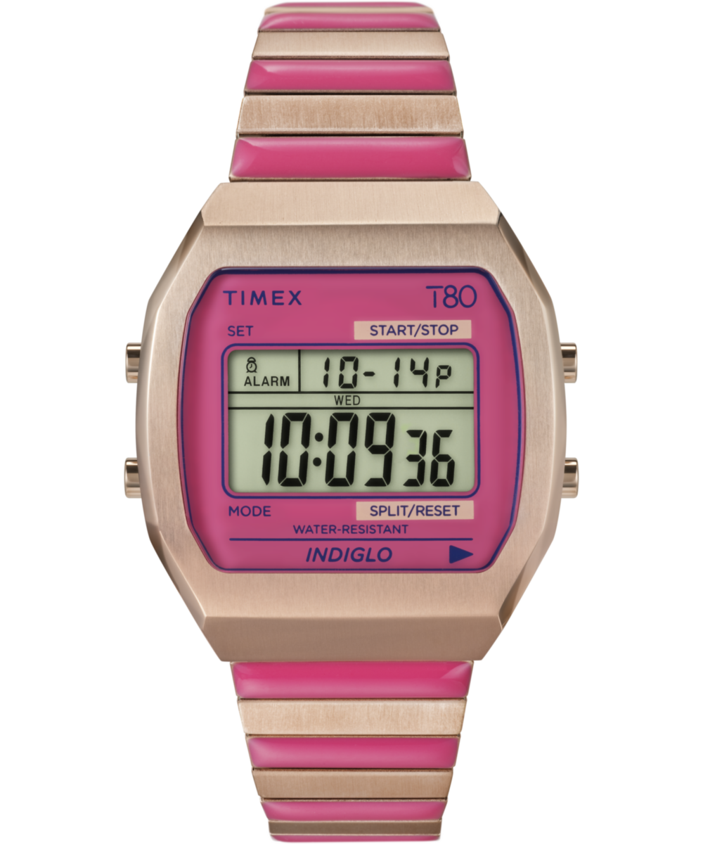 Timex 80 Square 21mm Pink Dial Digital Women Watch - TW2W41600UJ Watch Timex