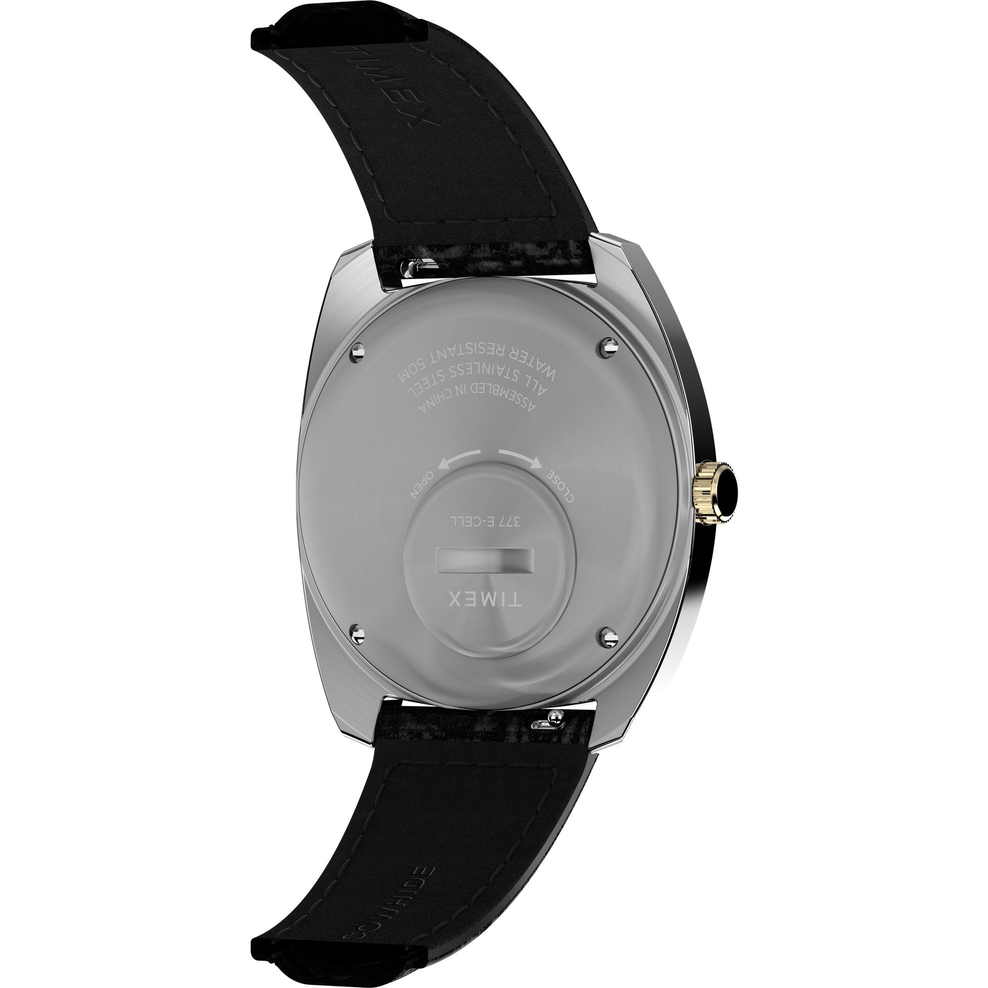 Q Timex Leather Blue Round Dial Quartz Analog Men Watch