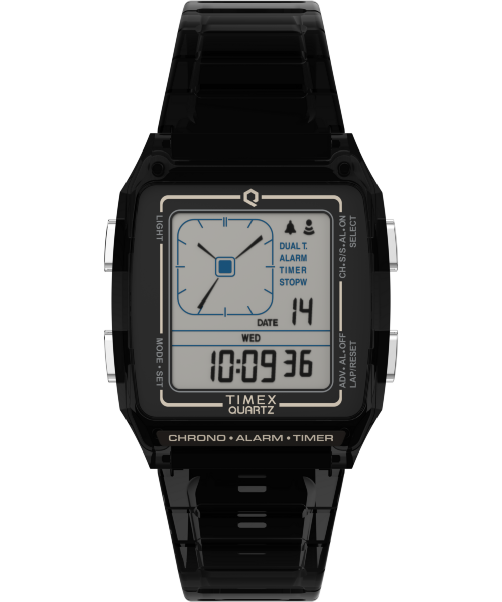 Timex Rectangle 21mm Grey Dial Digital Unisex Watch - TW2W45000UJ
