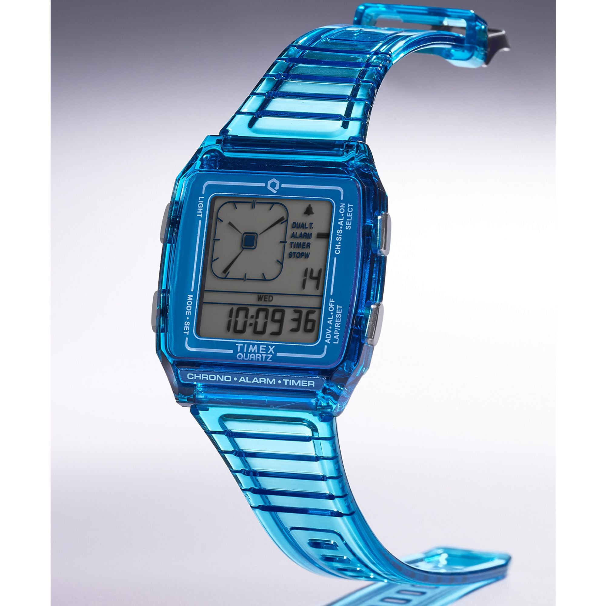 Q Timex Grey Rectangle Dial Quartz Digital Unisex Watch