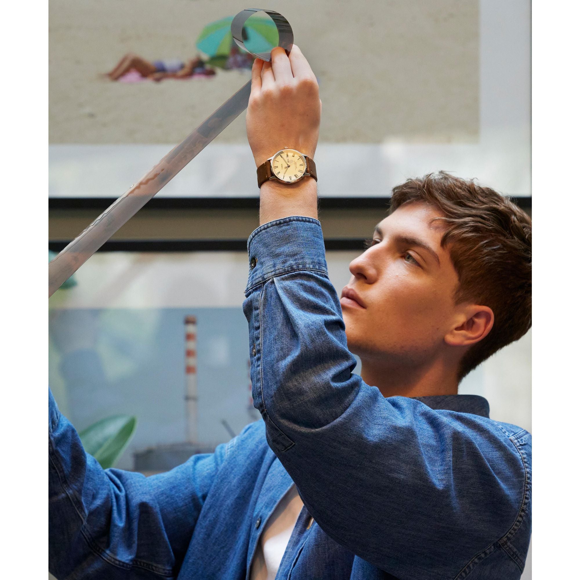 Timex Waterburry Round 21mm Cream Dial Analog Men Watch - TW2W50600UJ