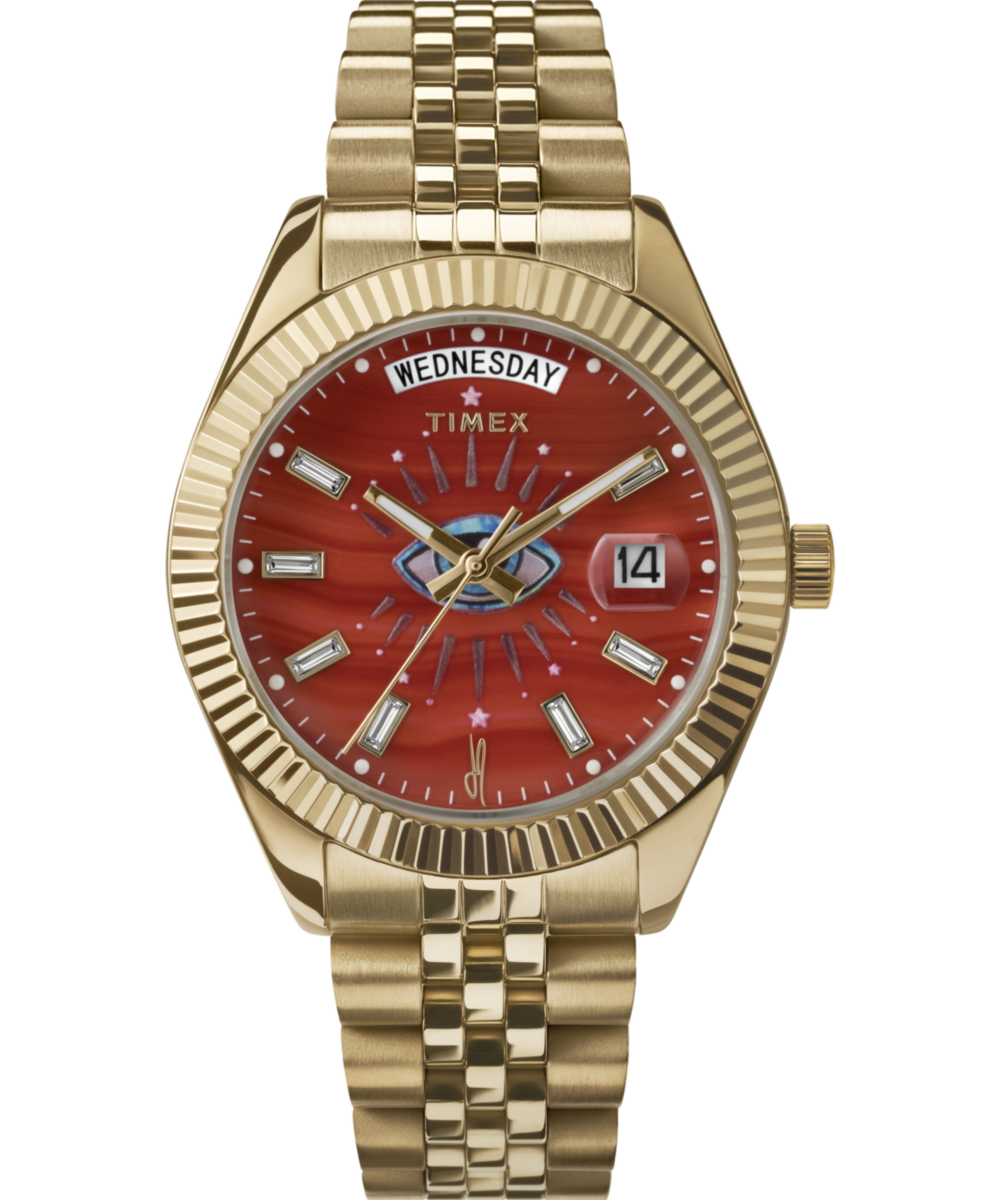 Timex Jacquie Aiche Round 21mm Red Dial Analog Women Watch - TW2W63200X6