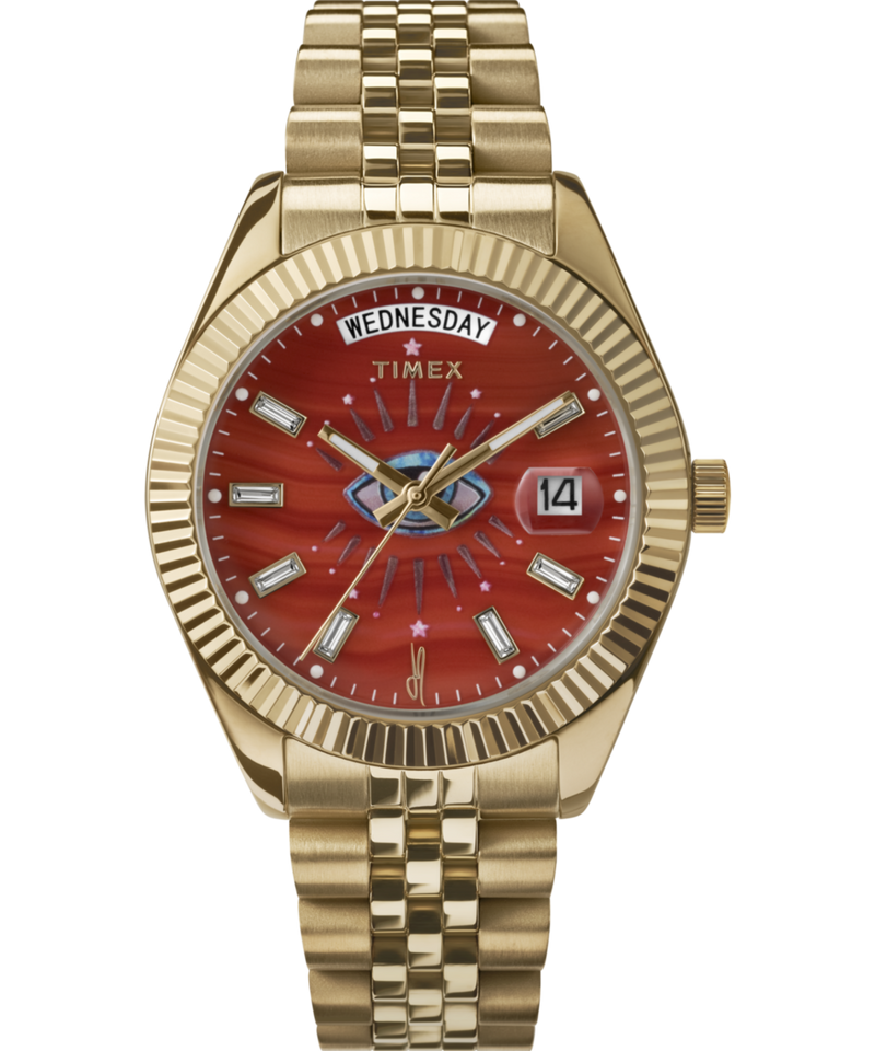Timex Jacquie Aiche Round 21mm Red Dial Analog Women Watch - TW2W63200X6 Watch Timex