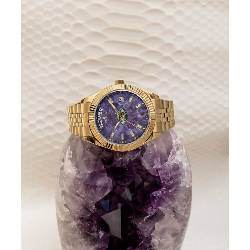 Timex Jacquie Aiche Round 21mm Purple Dial Analog Women Watch - TW2W63300X6 Watch Timex