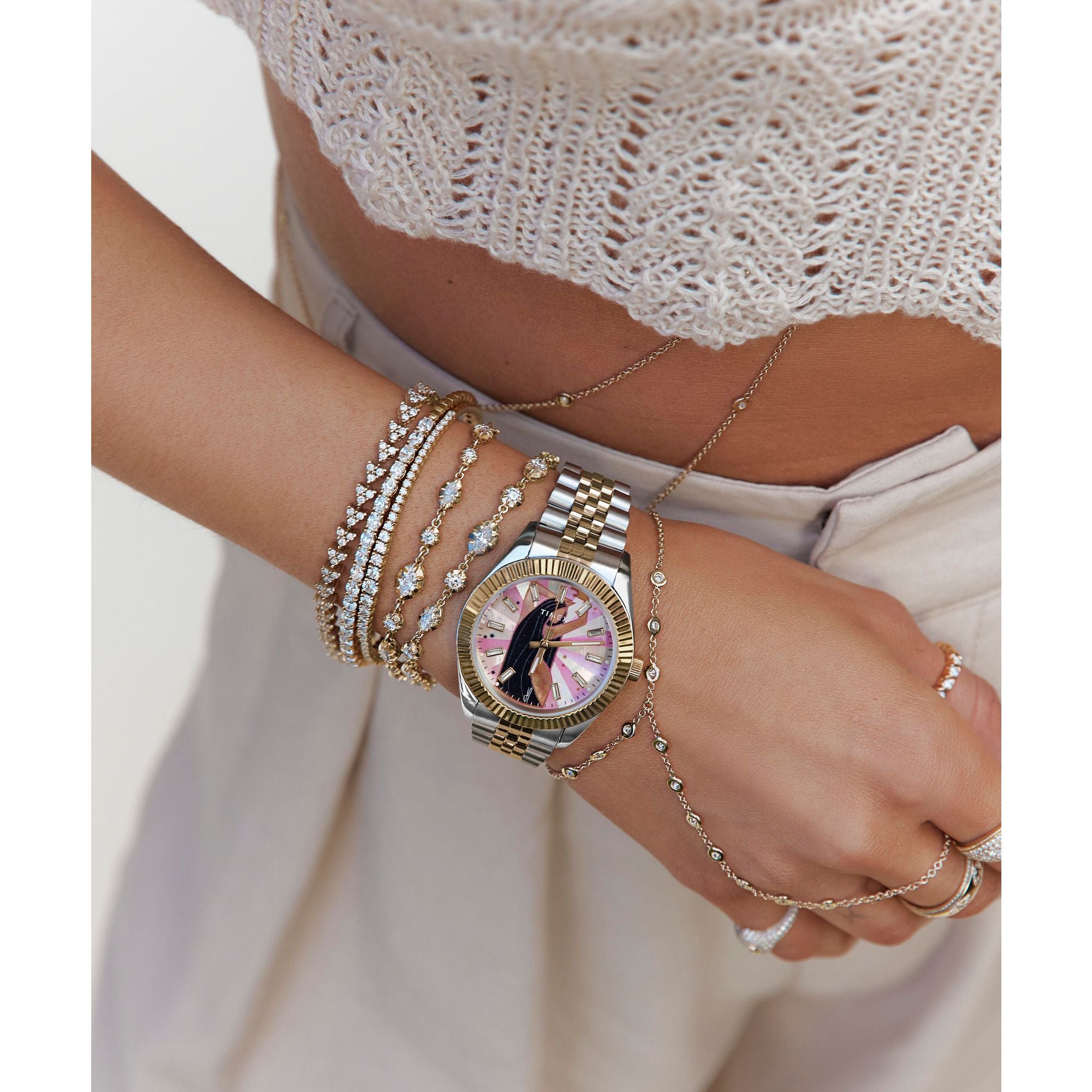 Timex Lab Collab Multicolor Round Dial Quartz Analog Women Watch