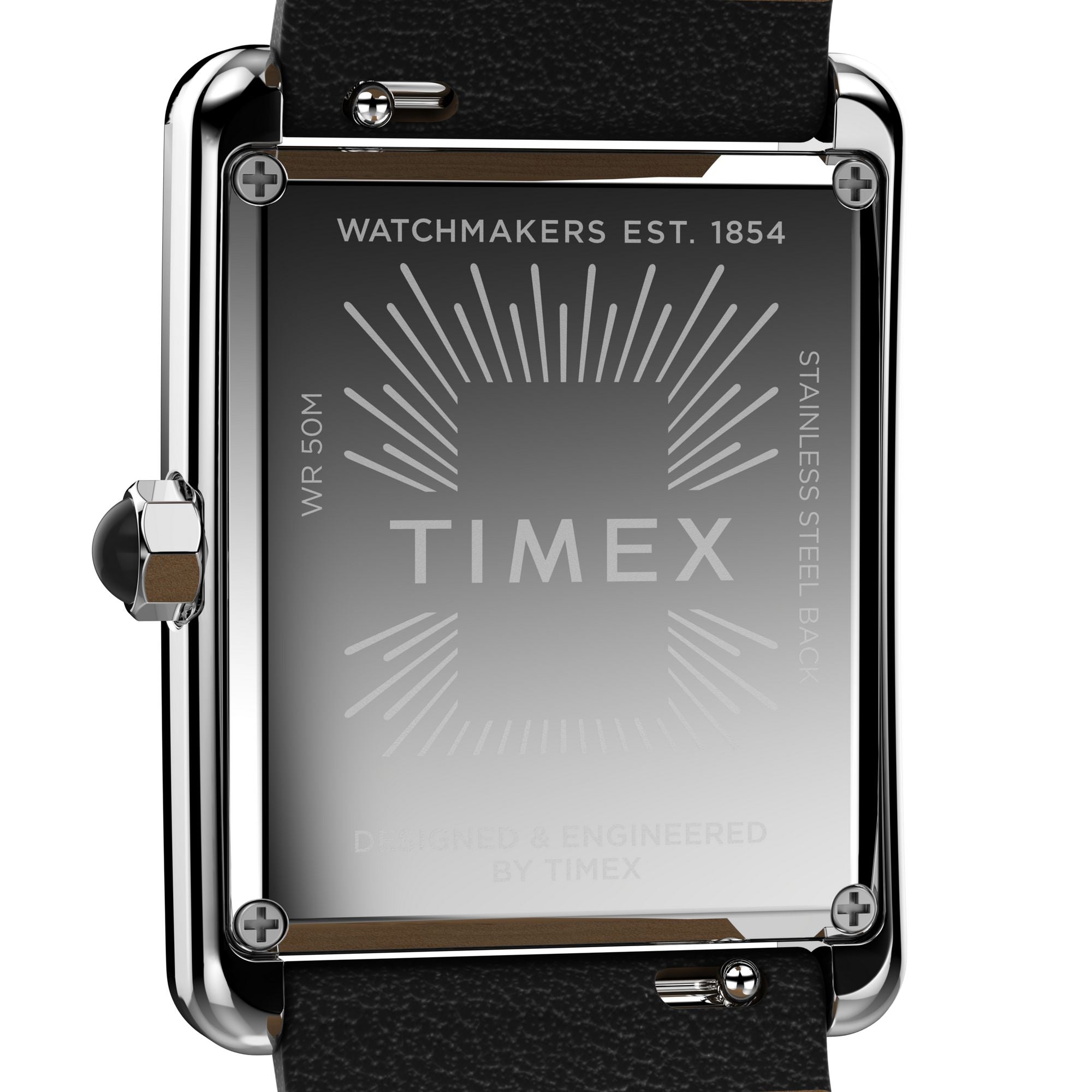 Timex Trend Leather Black Rectangle Dial Quartz Analog Women Watch