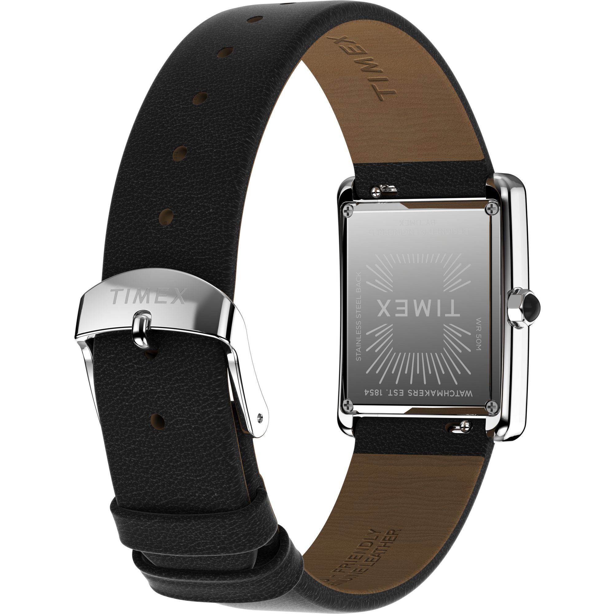 Timex Trend Leather Black Rectangle Dial Quartz Analog Women Watch