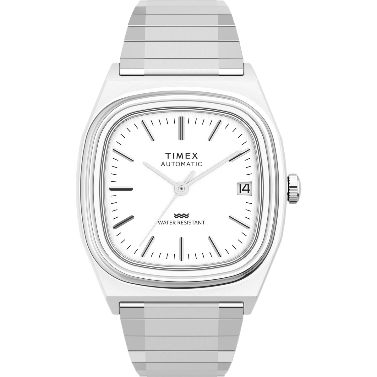 Timex Rectangle 21mm Silver Dial Mechanical Automatic Men Watch - TW2W70800IK