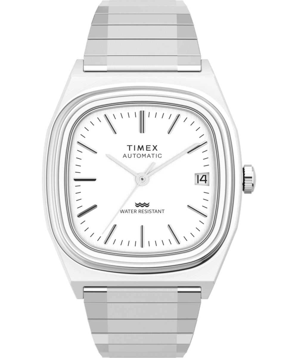 Timex Reissue Square 34mm Silver Dial Mechanical Automatic Men Watch - TW2W70800UJ Watch Timex