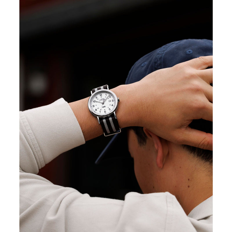 Timex Weekender Round 21mm White Dial Analog Men Watch - TW2W86300UJ Watch Timex