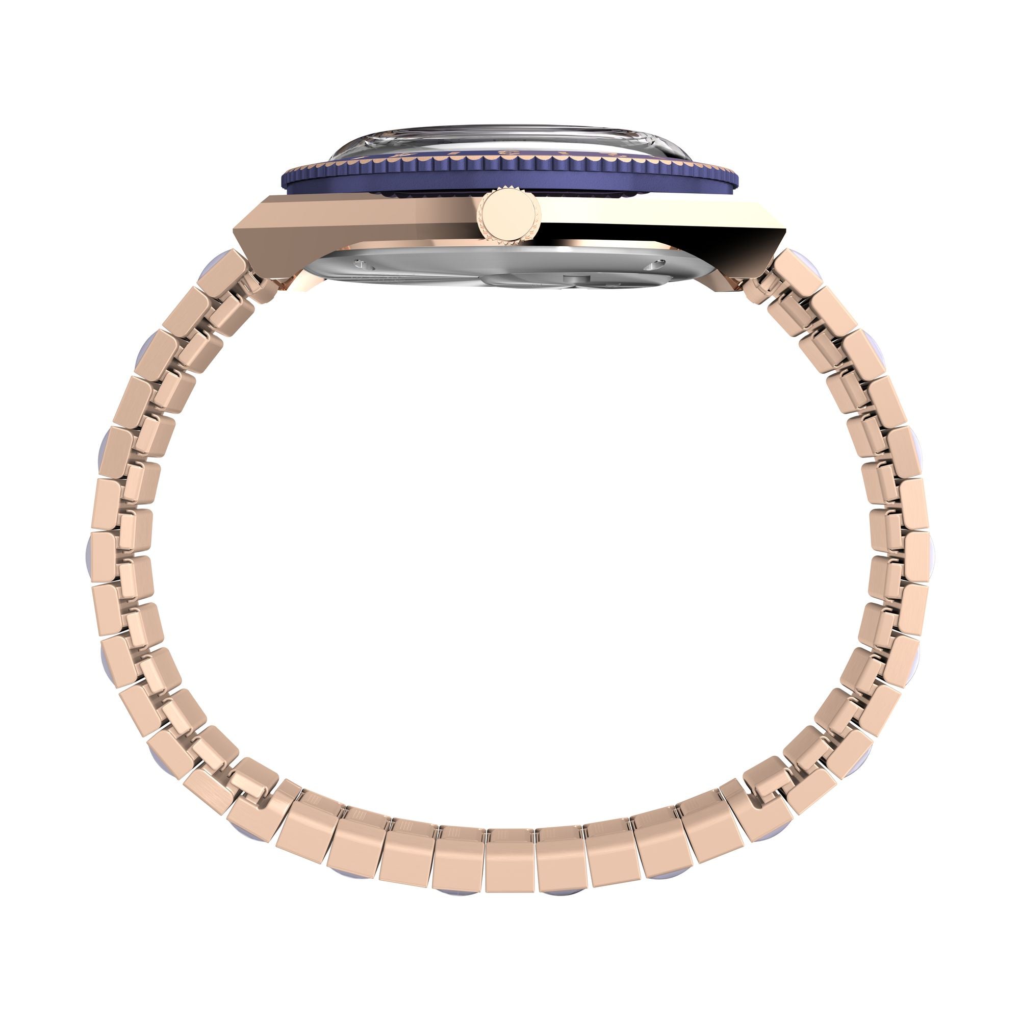 Q Timex Purple Round Dial Quartz Analog Women Watch