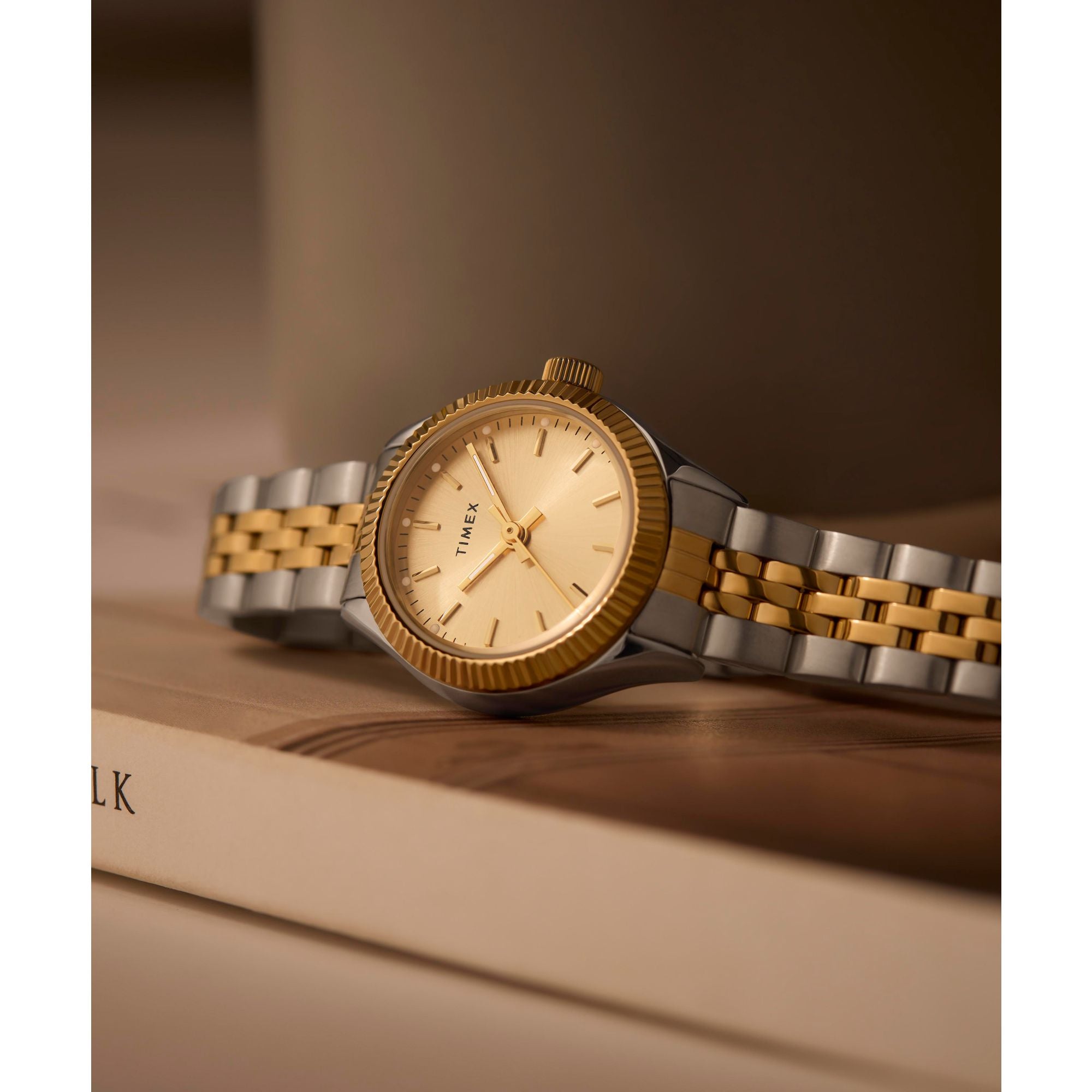 Timex Legacy Round 21mm Gold Dial Analog Women Watch - TW2W90900UJ