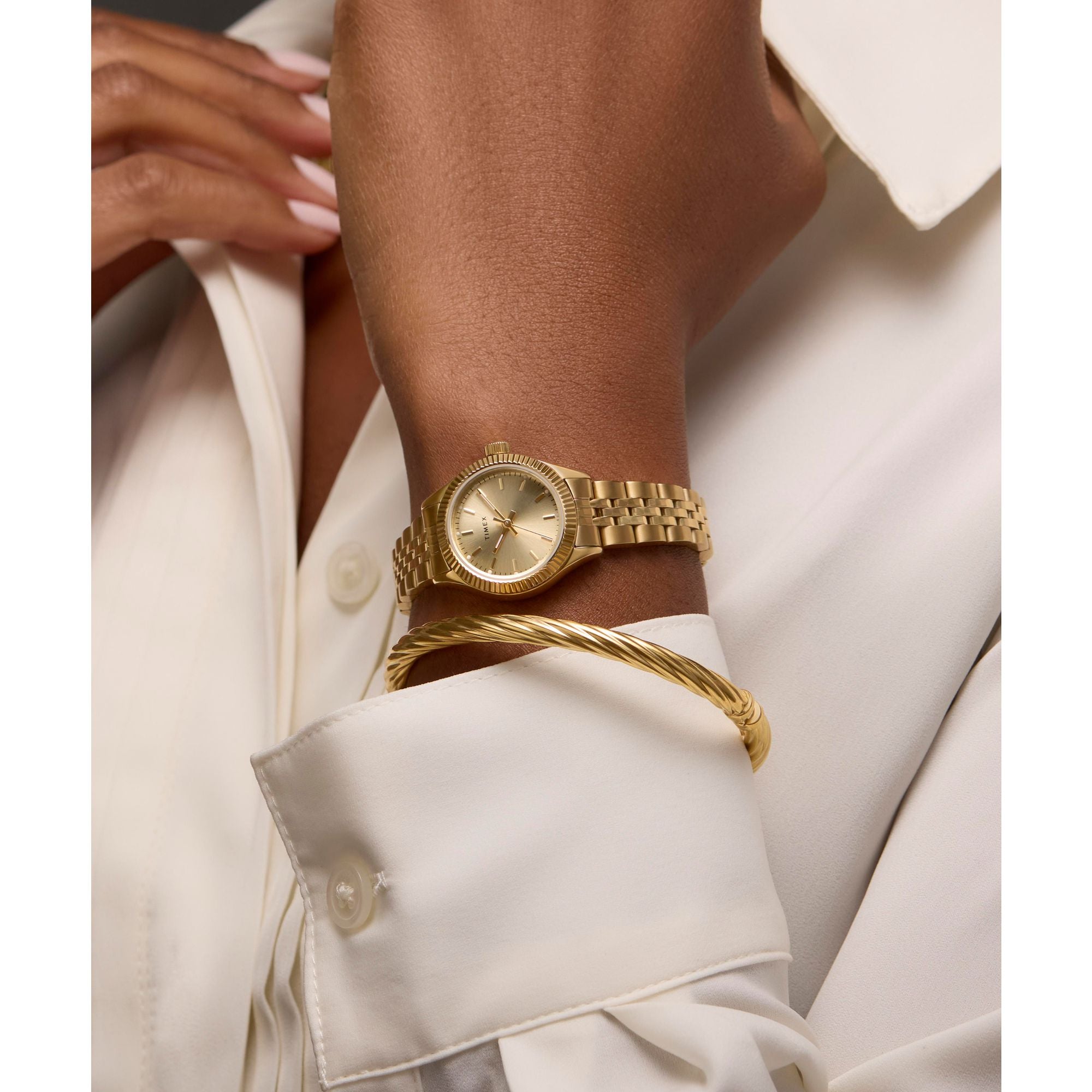 Timex Legacy Round 25mm Gold Dial Analog Women Watch - TW2W91000UJ Watch Timex