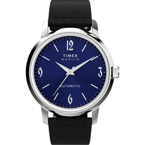 Timex Marlin Leather Blue Round Dial Mechanical Automatic Mechanical M TW2W93100UJ At JUST WATCHES