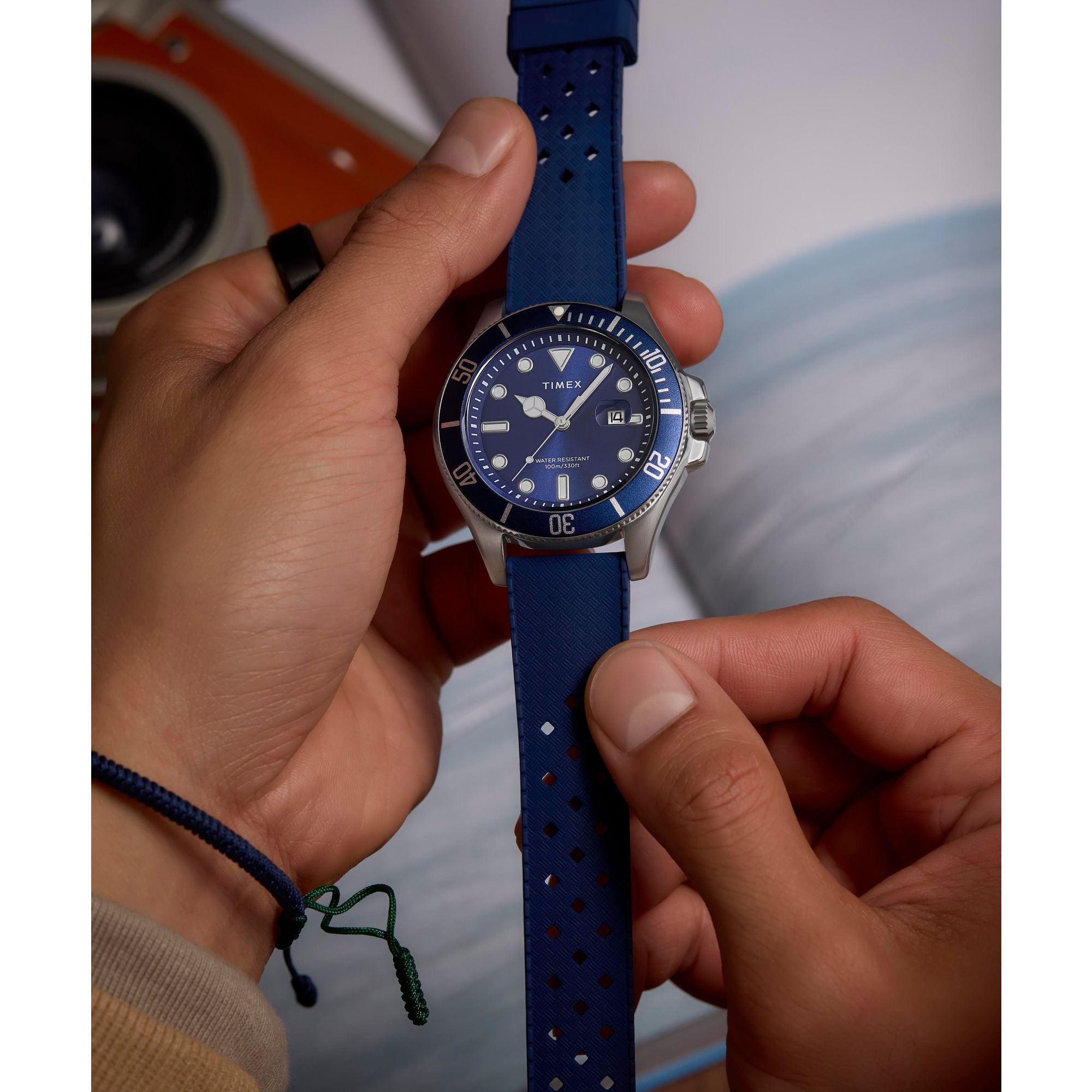 Nato Strap Timex Ironman Watch Blue Timex Trend Blue Round Dial