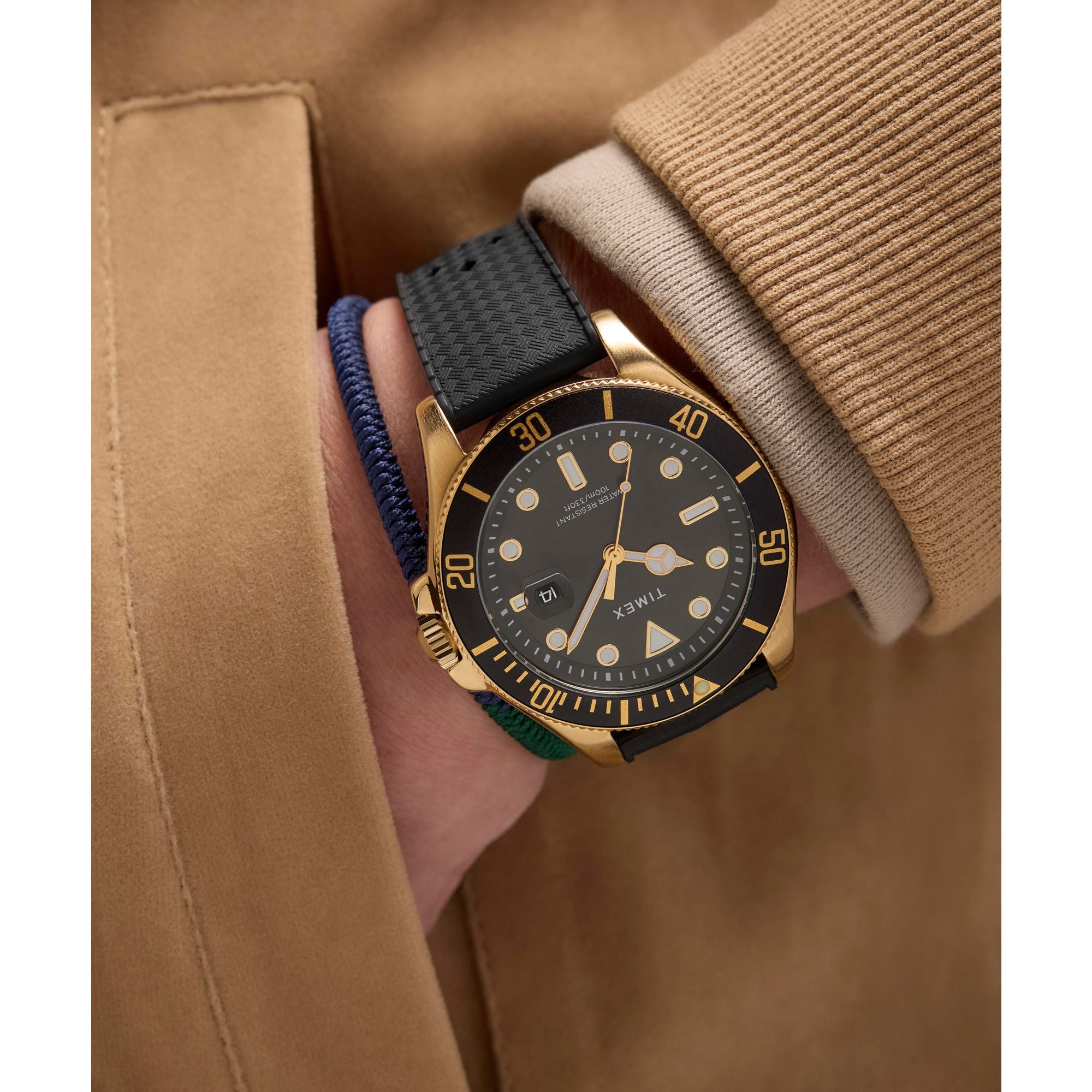 Timex Harborside Round 21mm Green Dial Analog Men Watch - TW2Y05300UJ