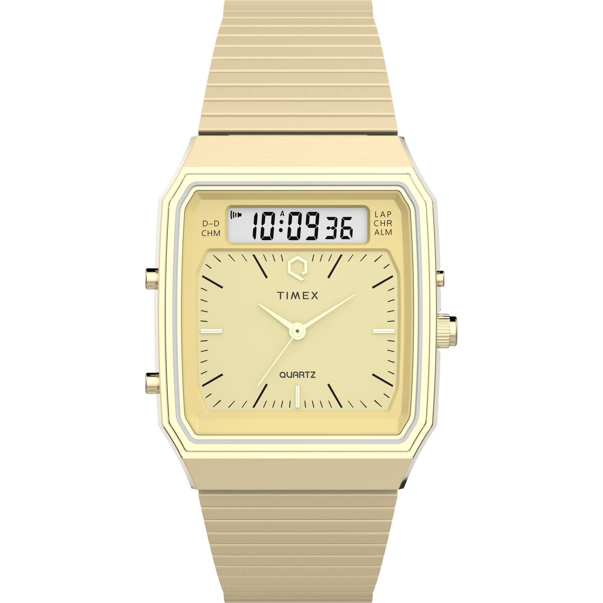 Timex Reissue Rectangle 21mm Champagne Dial Ana-Digital Men Watch - TW2Y06000UJ
