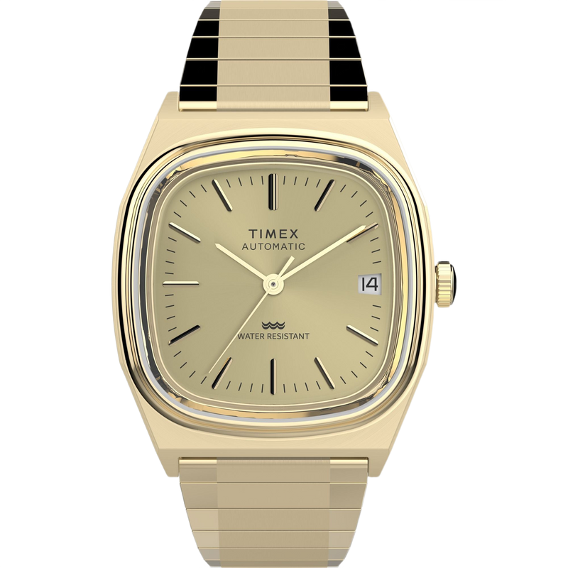 Timex Rectangle 21mm Champagne Dial Mechanical Automatic Men Watch - TW2Y07200IK Watch Timex