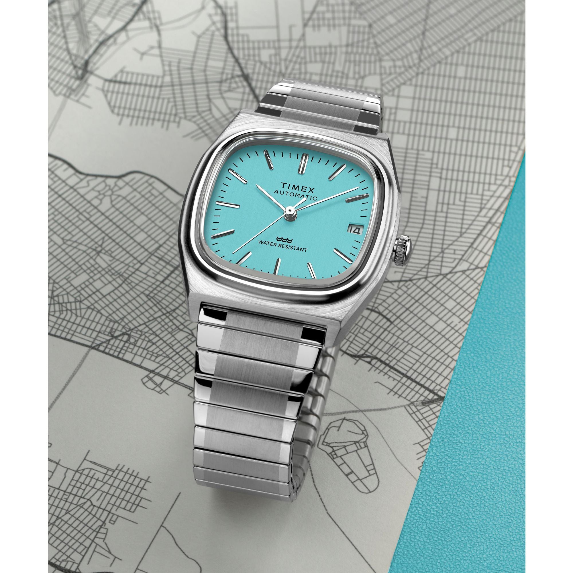 Q Timex Men Blue Rectangle Dial Automatic Analog Watch At JUST WATCHES