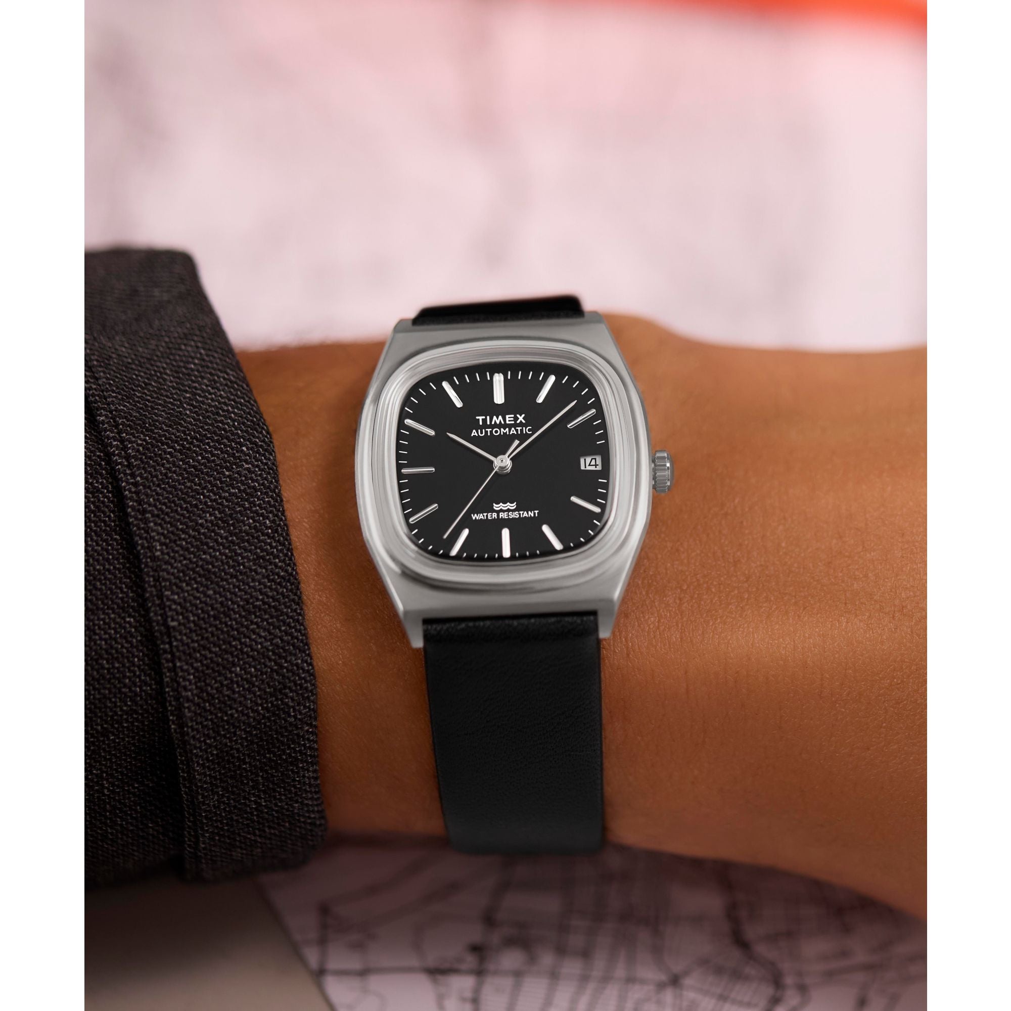 Timex Q Rectangle 21mm Black Dial Mechanical Automatic Men Watch - TW2Y07500UJ Watch Timex