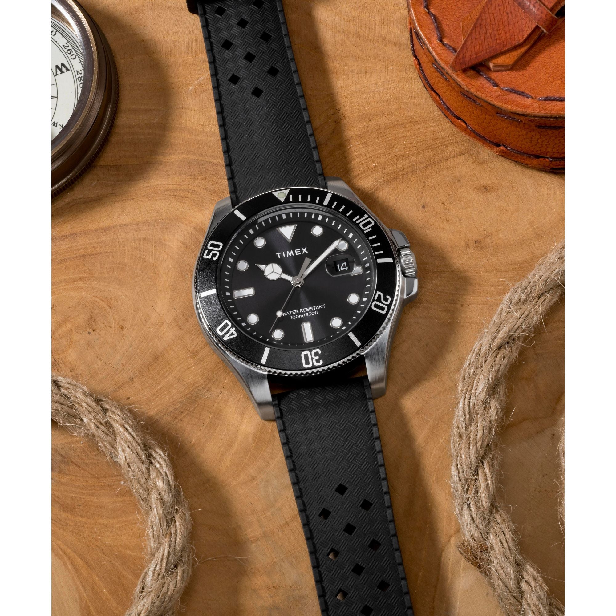 Timex Trend Round 43mm Black Dial Analog Men Watch - TW2Y09200UJ Watch Timex