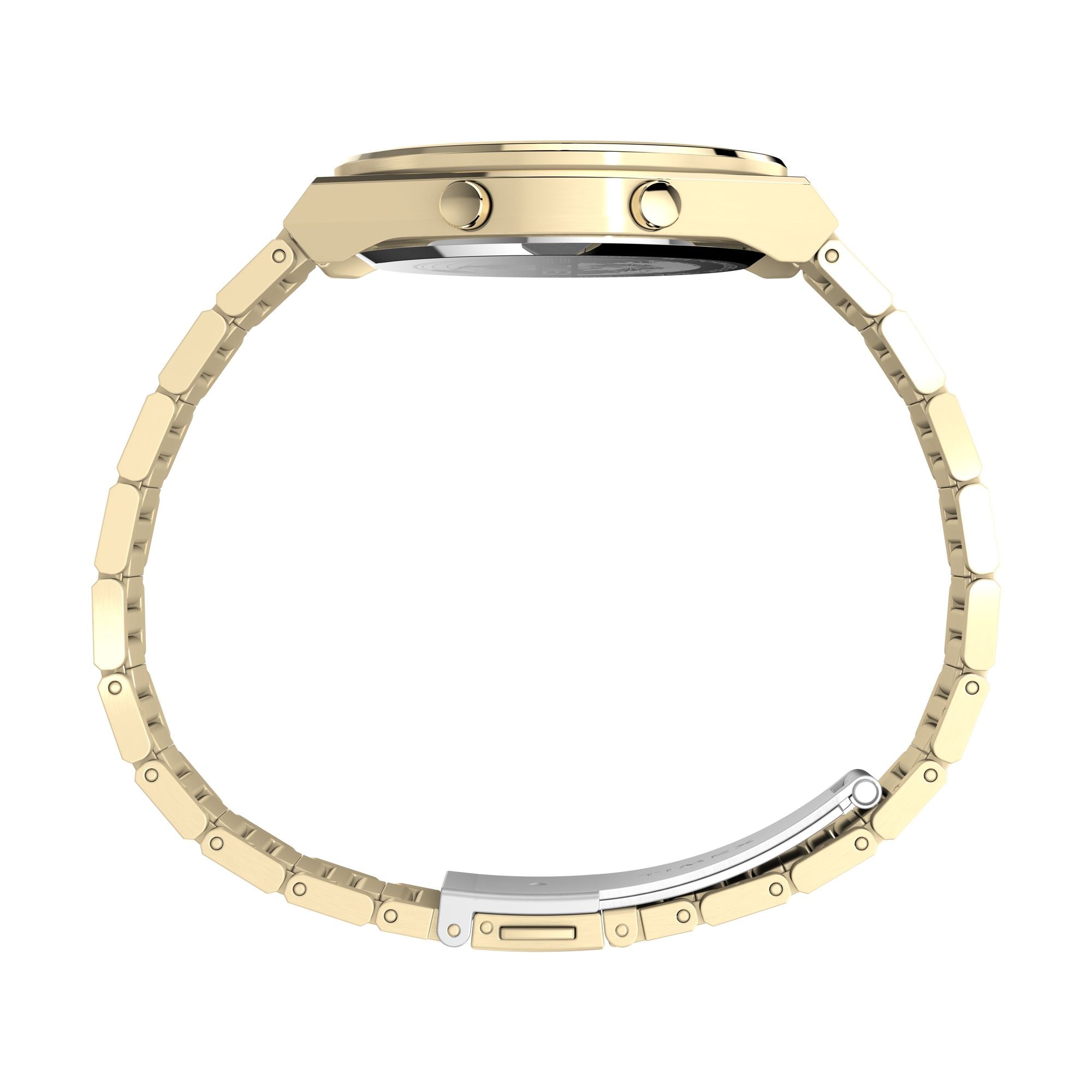 Q Timex Grey Round Dial Quartz Digital Men Watch