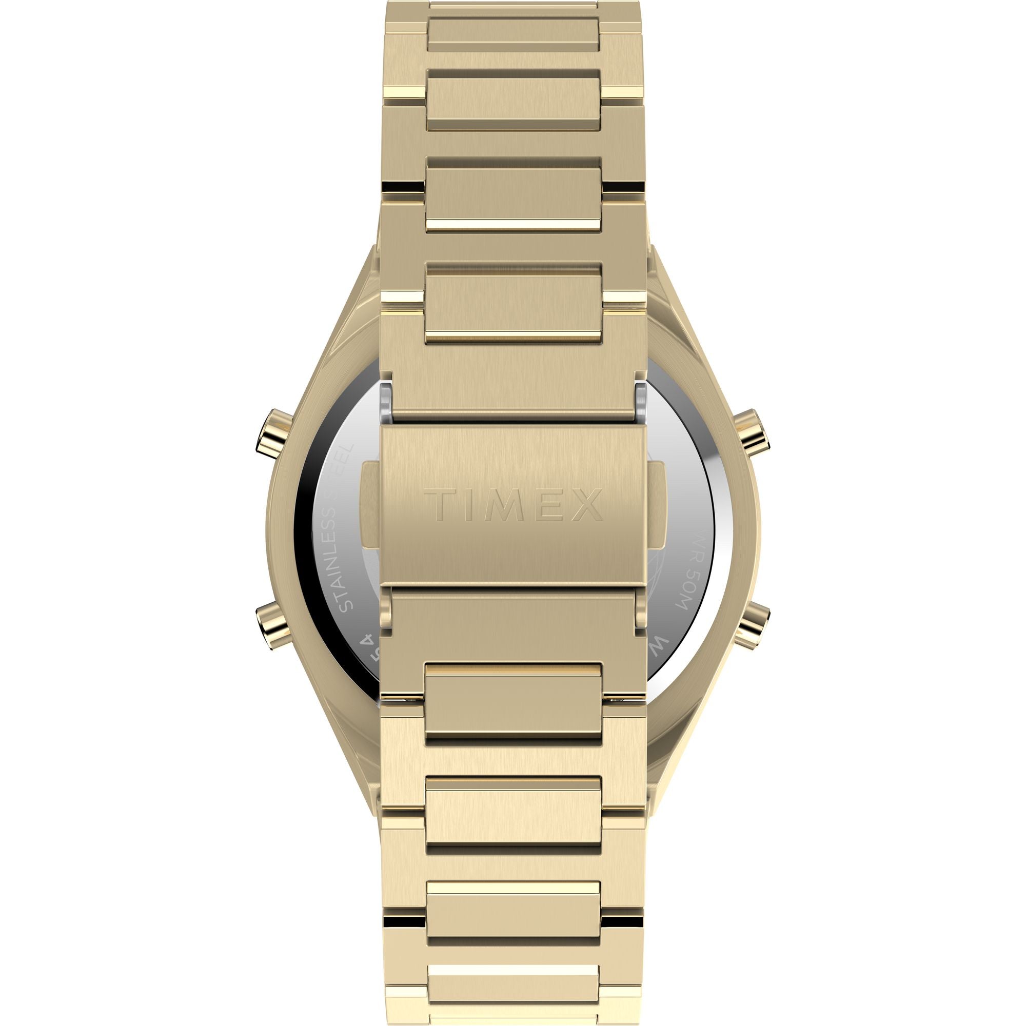 Timex 100 メンズ腕時計　ゴールド　美品 Timex Continental Round 21mm Grey Dial Digital Men Watch